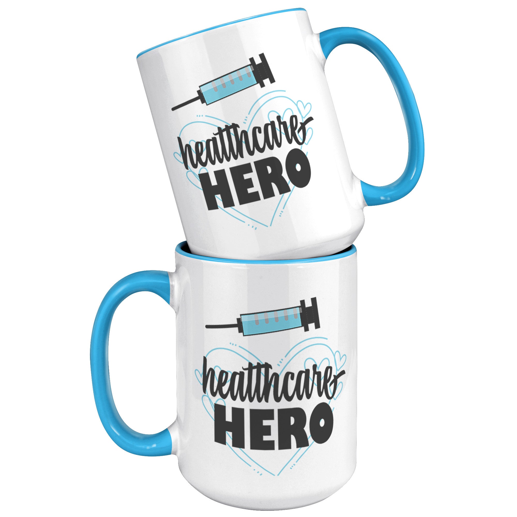 Healthcare Heroes 15oz Accent Mug – ORCA Coated, Inspirational Blue Design for Frontline Workers