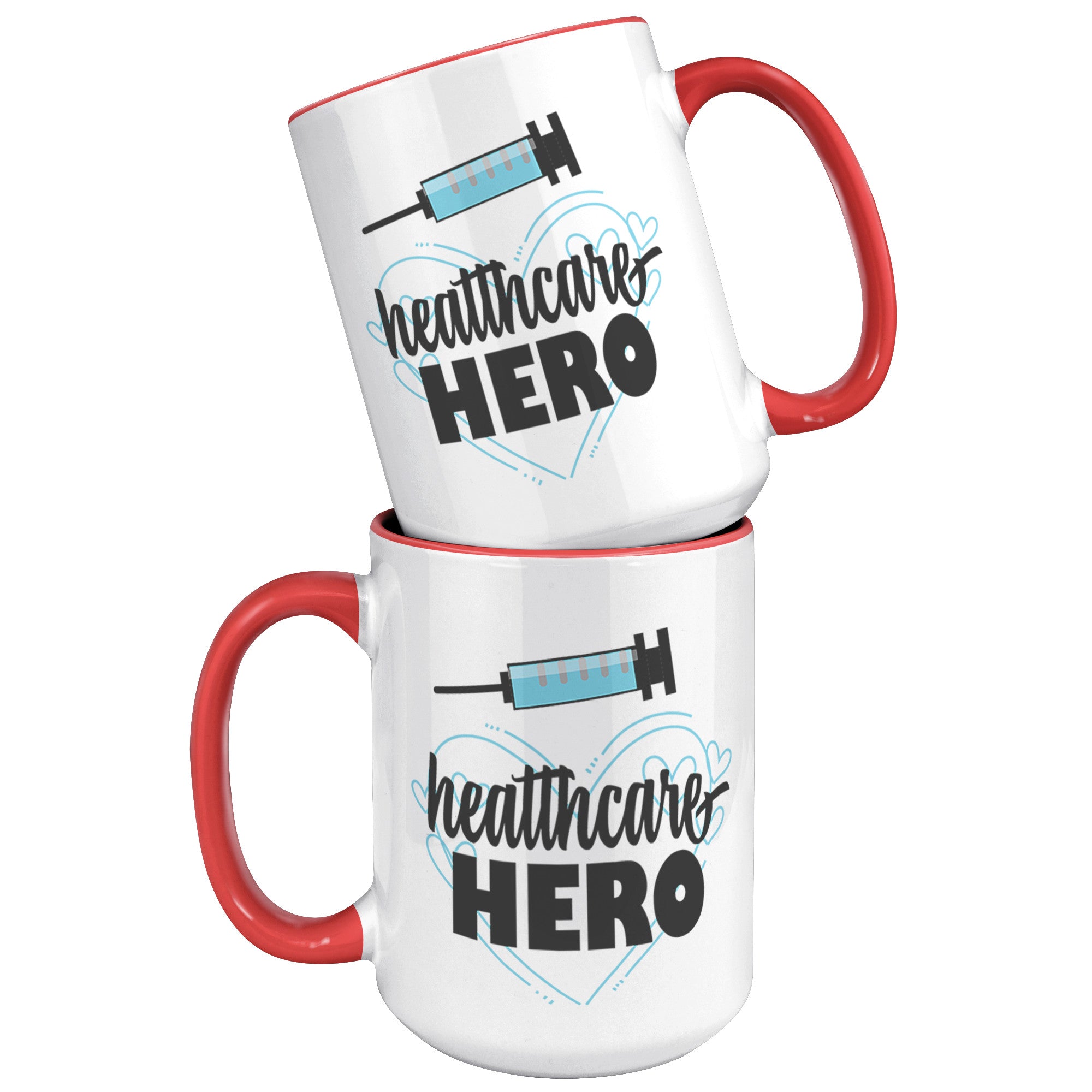 Healthcare Heroes 15oz Accent Mug – ORCA Coated, Inspirational Blue Design for Frontline Workers