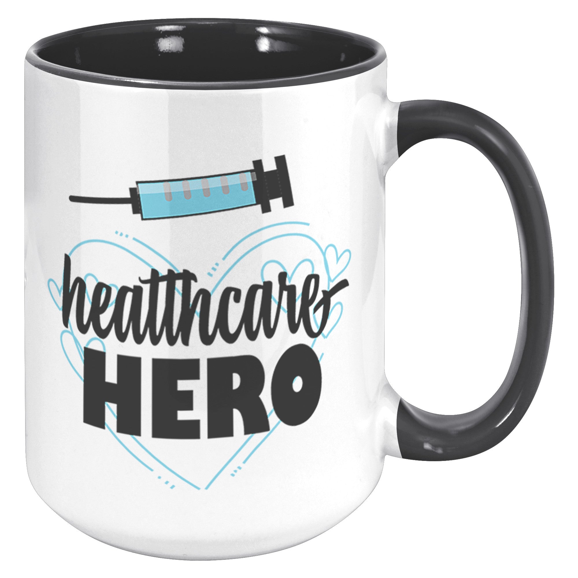 Healthcare Heroes 15oz Accent Mug – ORCA Coated, Inspirational Blue Design for Frontline Workers