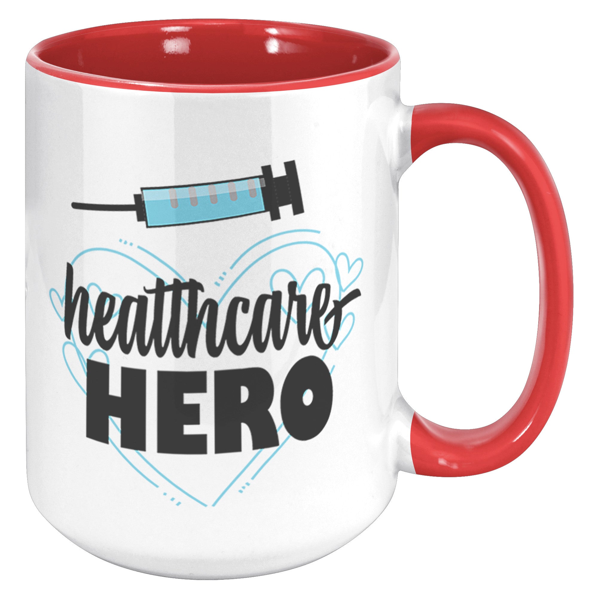 Healthcare Heroes 15oz Accent Mug – ORCA Coated, Inspirational Blue Design for Frontline Workers