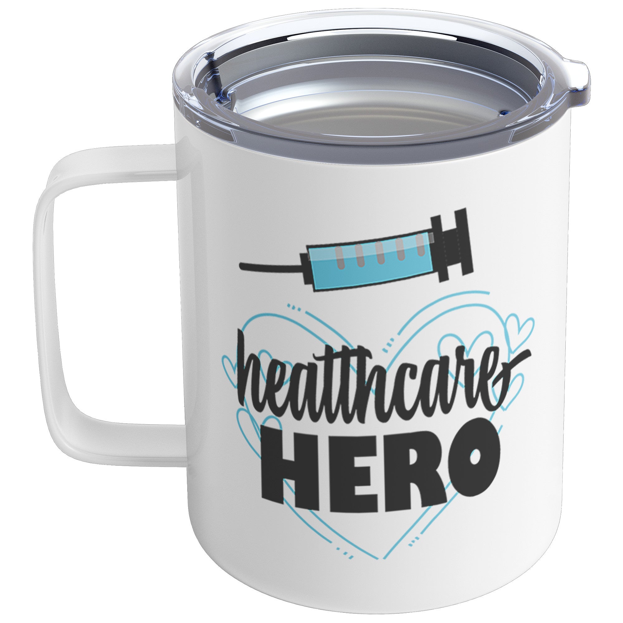 Healthcare Heroes Needle Design on 12oz Insulated Coffee Mug