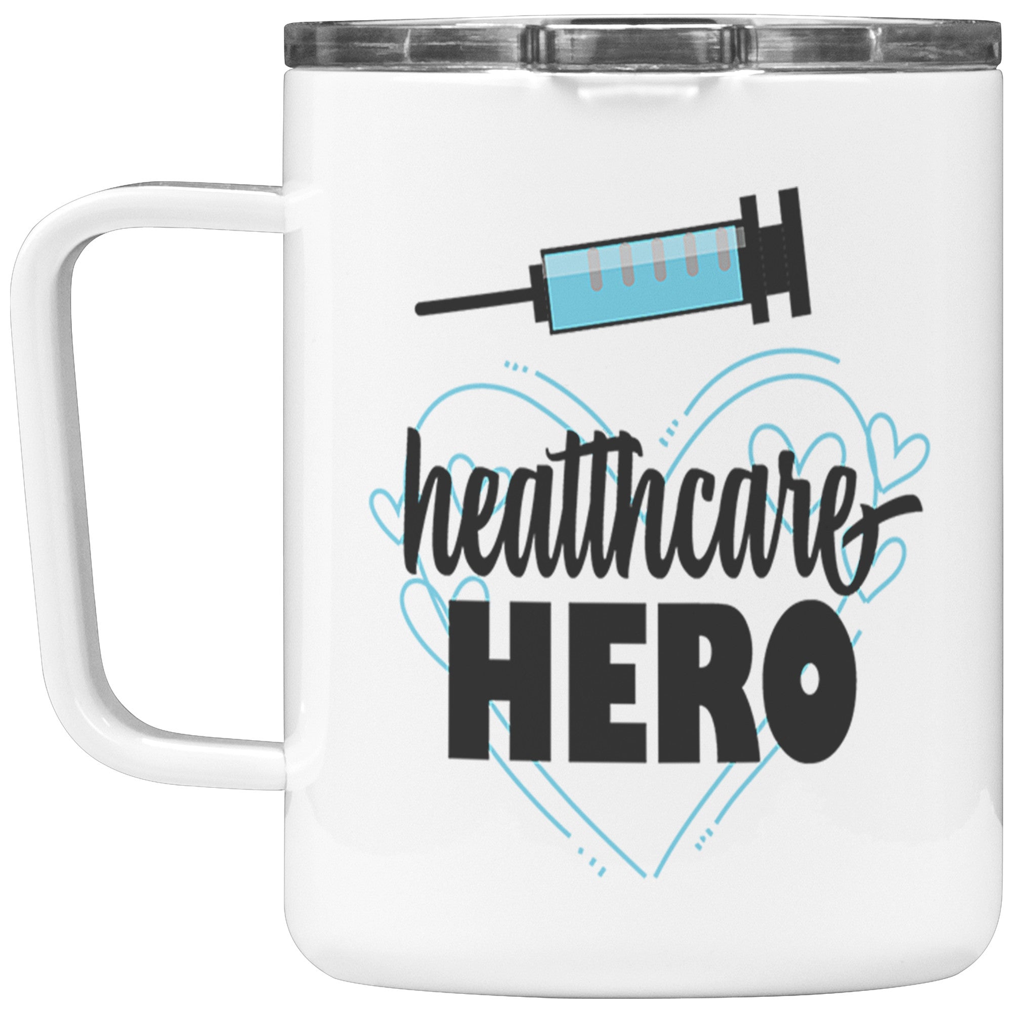 Healthcare Heroes Needle Design on 12oz Insulated Coffee Mug