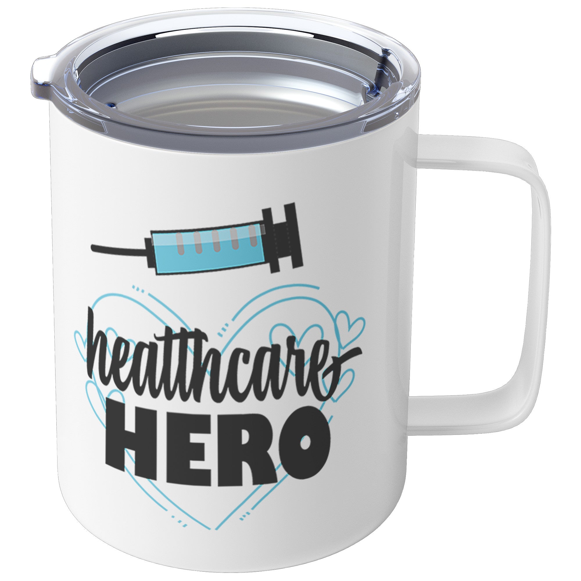 Healthcare Heroes Needle Design on 12oz Insulated Coffee Mug
