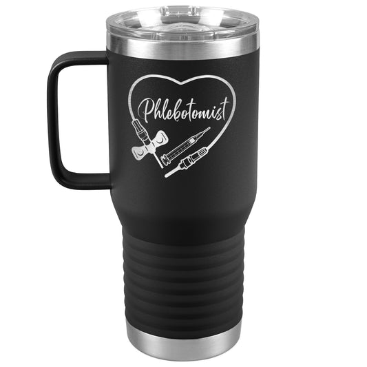 Heartfelt Phlebotomist 20 oz Travel Tumbler - Medical Themed Insulated Mug