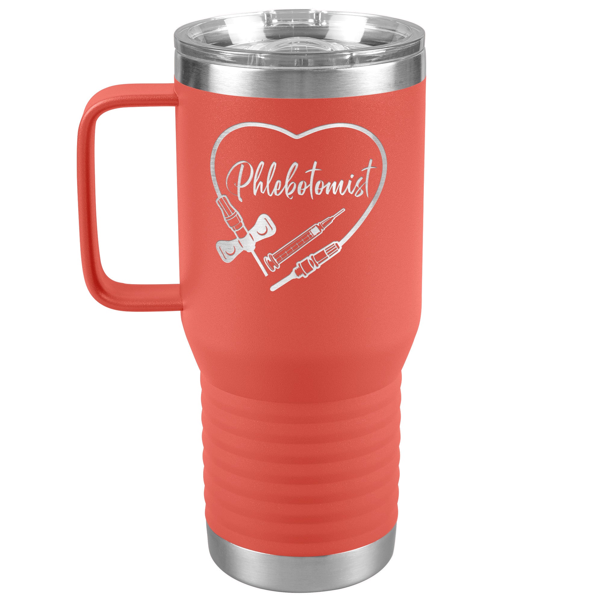 Heartfelt Phlebotomist 20 oz Travel Tumbler - Medical Themed Insulated Mug