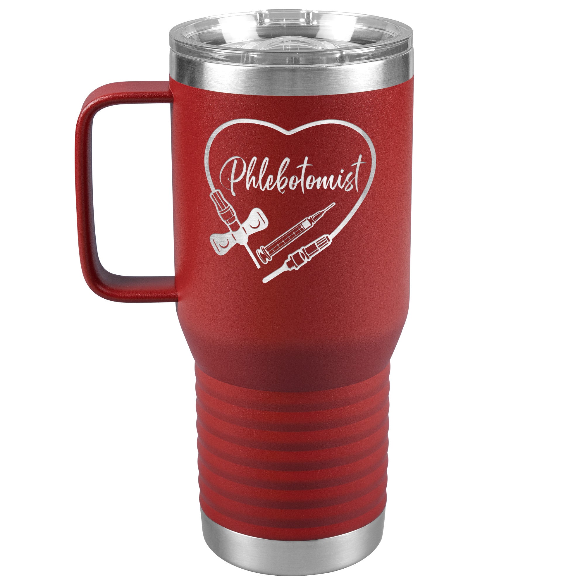 Heartfelt Phlebotomist 20 oz Travel Tumbler - Medical Themed Insulated Mug