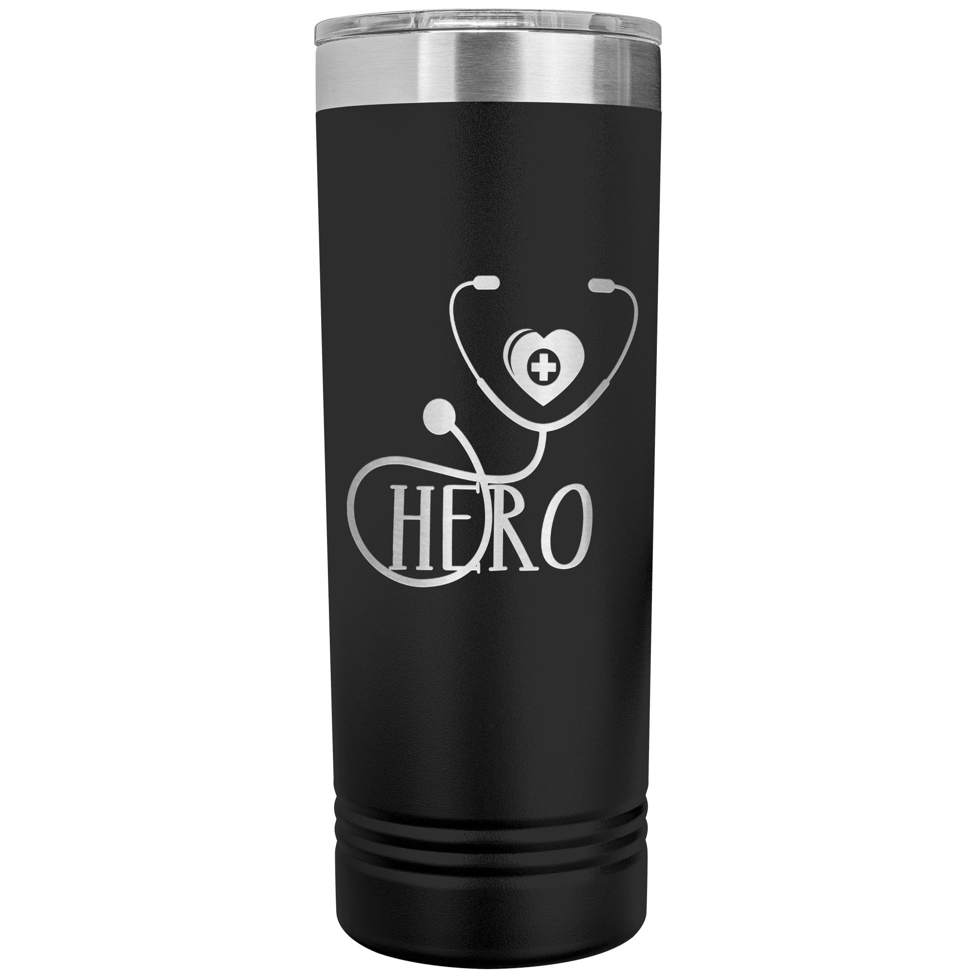 Hero Stethoscope 22oz Polar Camel Skinny Tumbler - Ultimate Drinkware for Healthcare Professionals