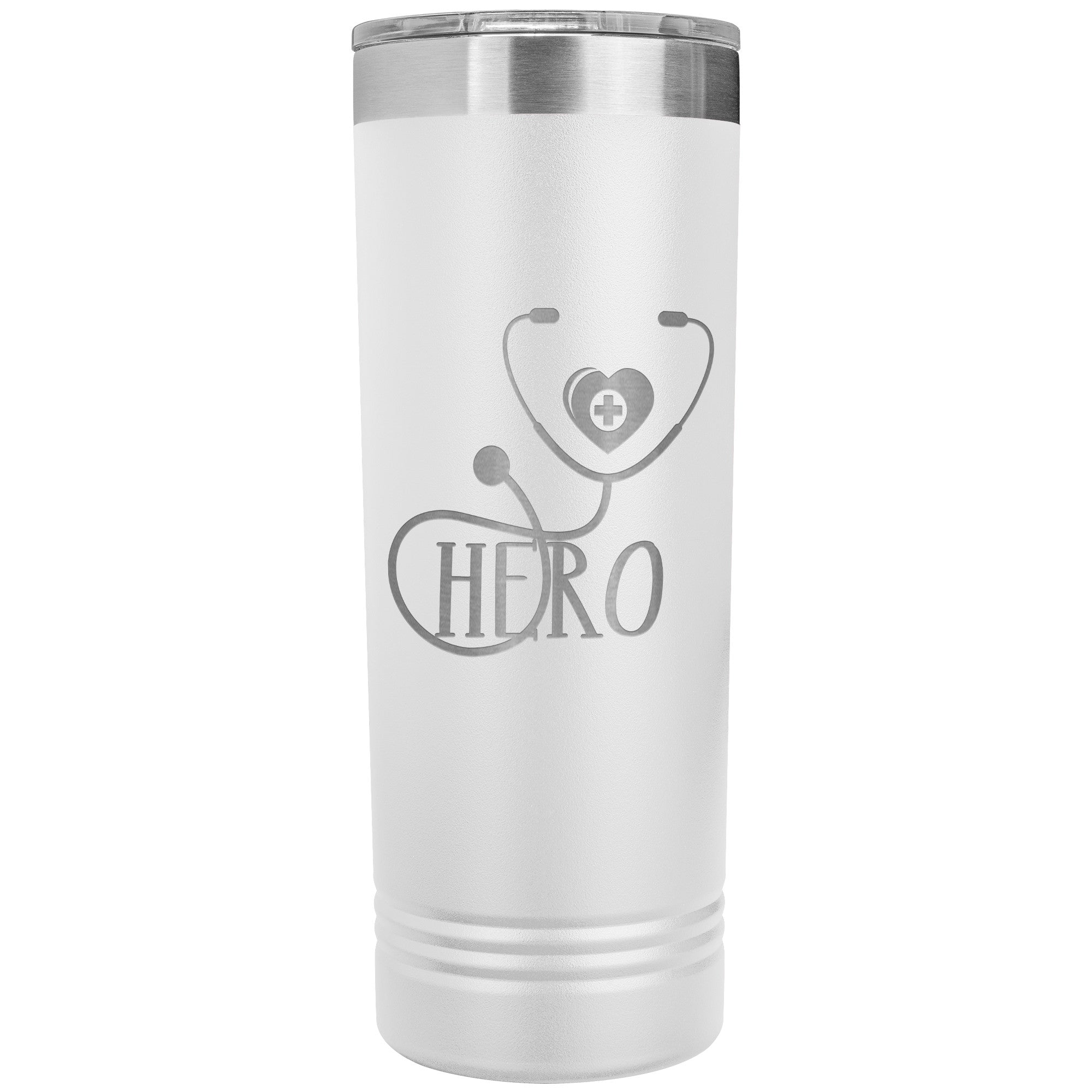 Hero Stethoscope 22oz Polar Camel Skinny Tumbler - Ultimate Drinkware for Healthcare Professionals