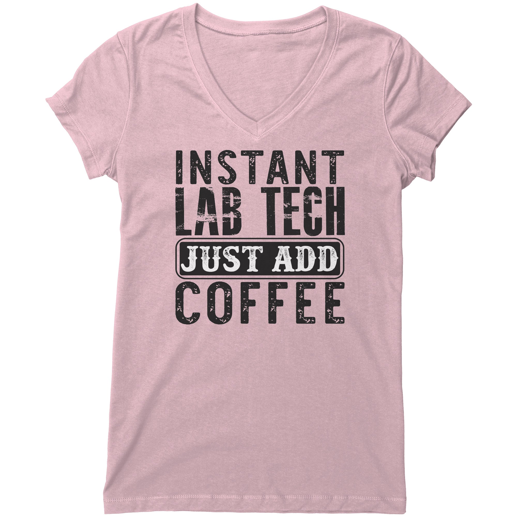 "Instant Lab Tech Just Add Coffee" Women's V-Neck T-Shirt – Relaxed Fit, Modern Style