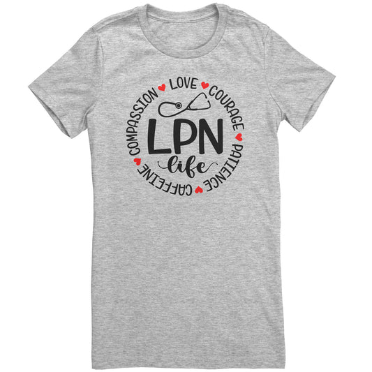 LPN Life Circle Women's Crew Neck T-Shirt - Inspiring Nursing Tee with Essential Qualities