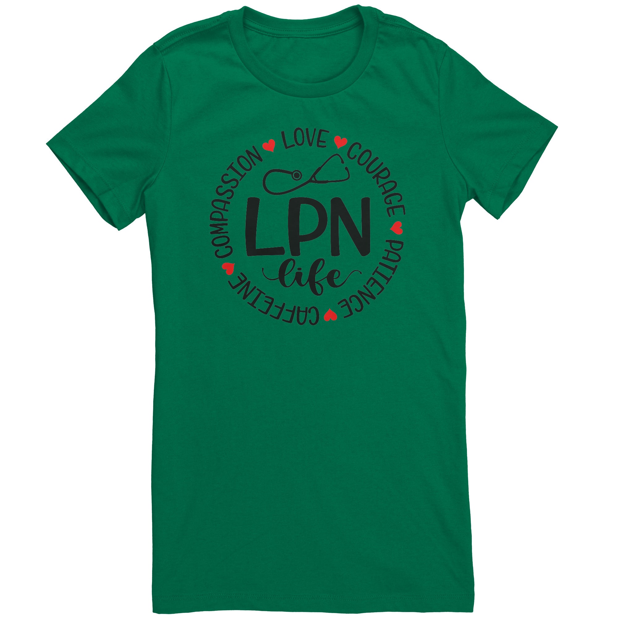 LPN Life Circle Women's Crew Neck T-Shirt - Inspiring Nursing Tee with Essential Qualities