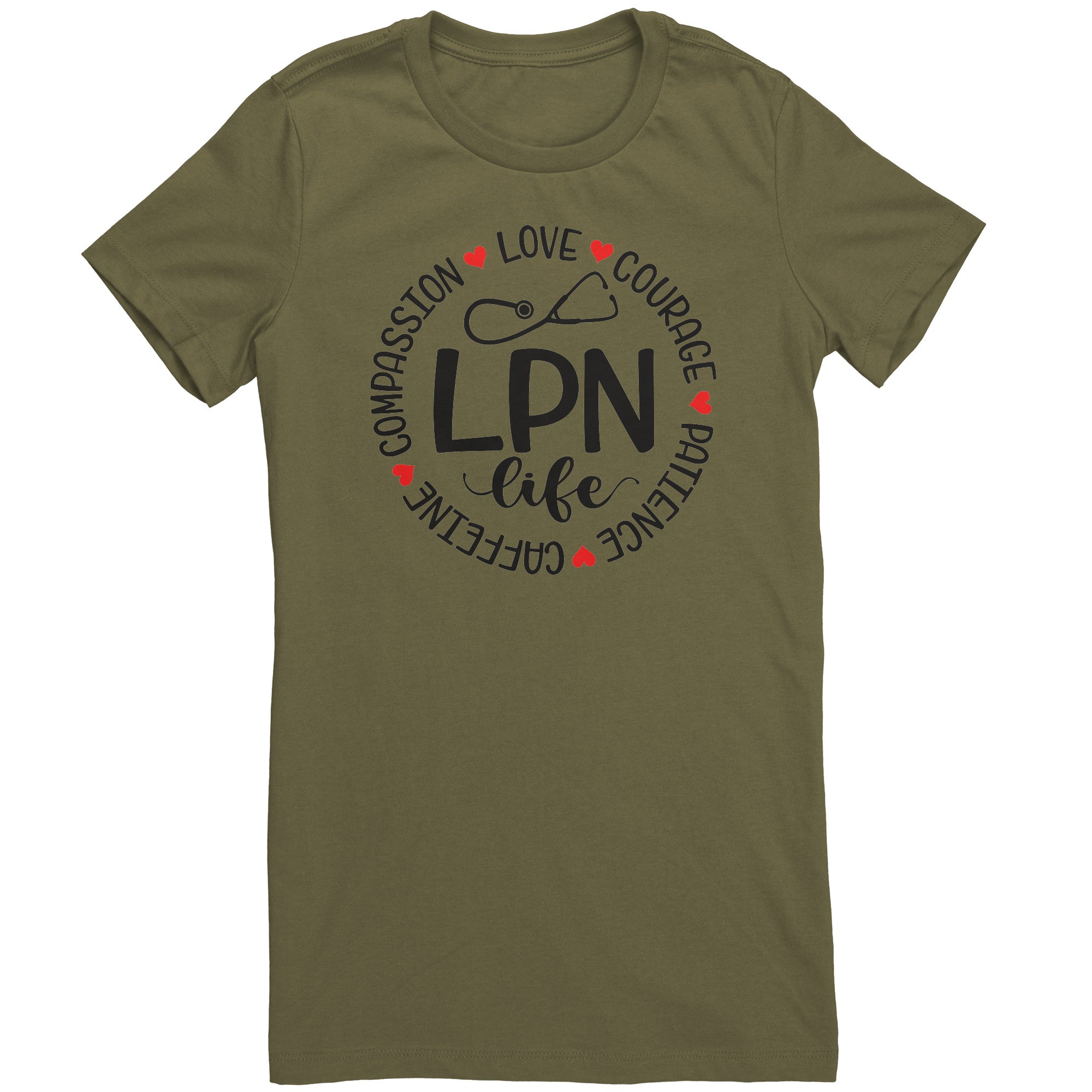 LPN Life Circle Women's Crew Neck T-Shirt - Inspiring Nursing Tee with Essential Qualities