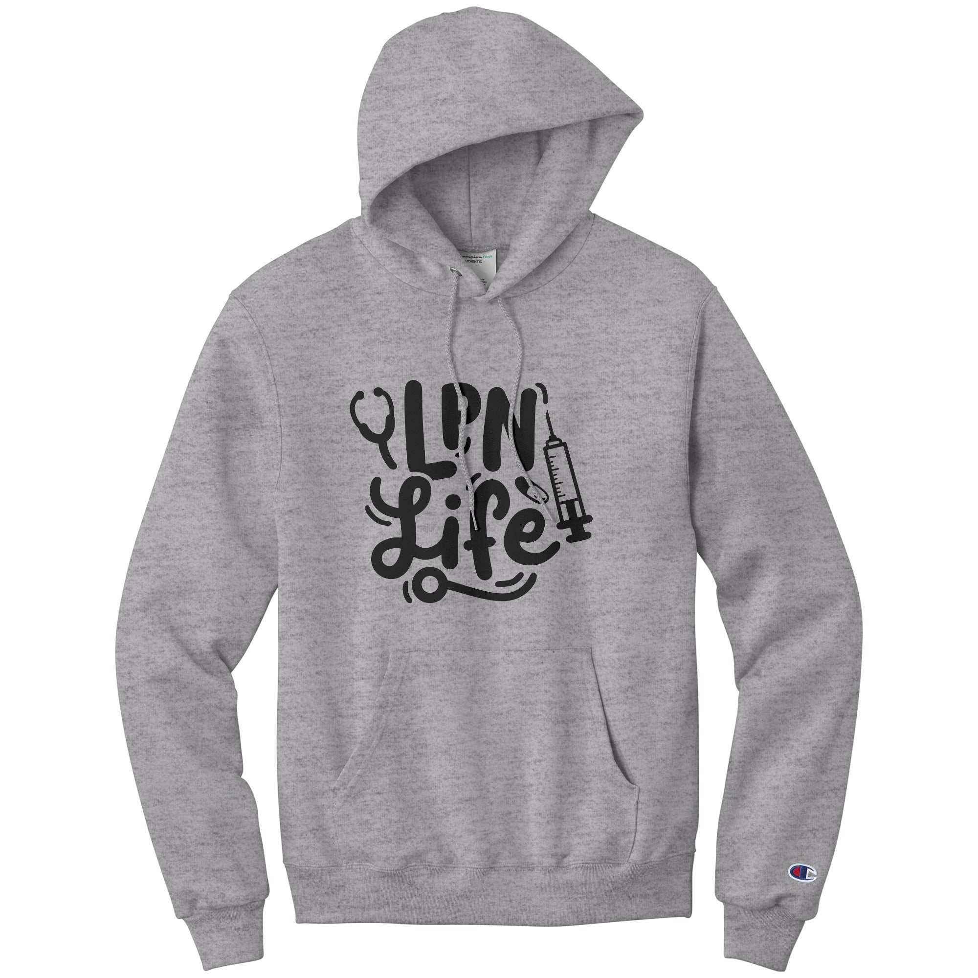 LPN Life Hoodie - Needle, Pill, and Stethoscope Design, Champion Quality, Moisture-Wicking Comfort