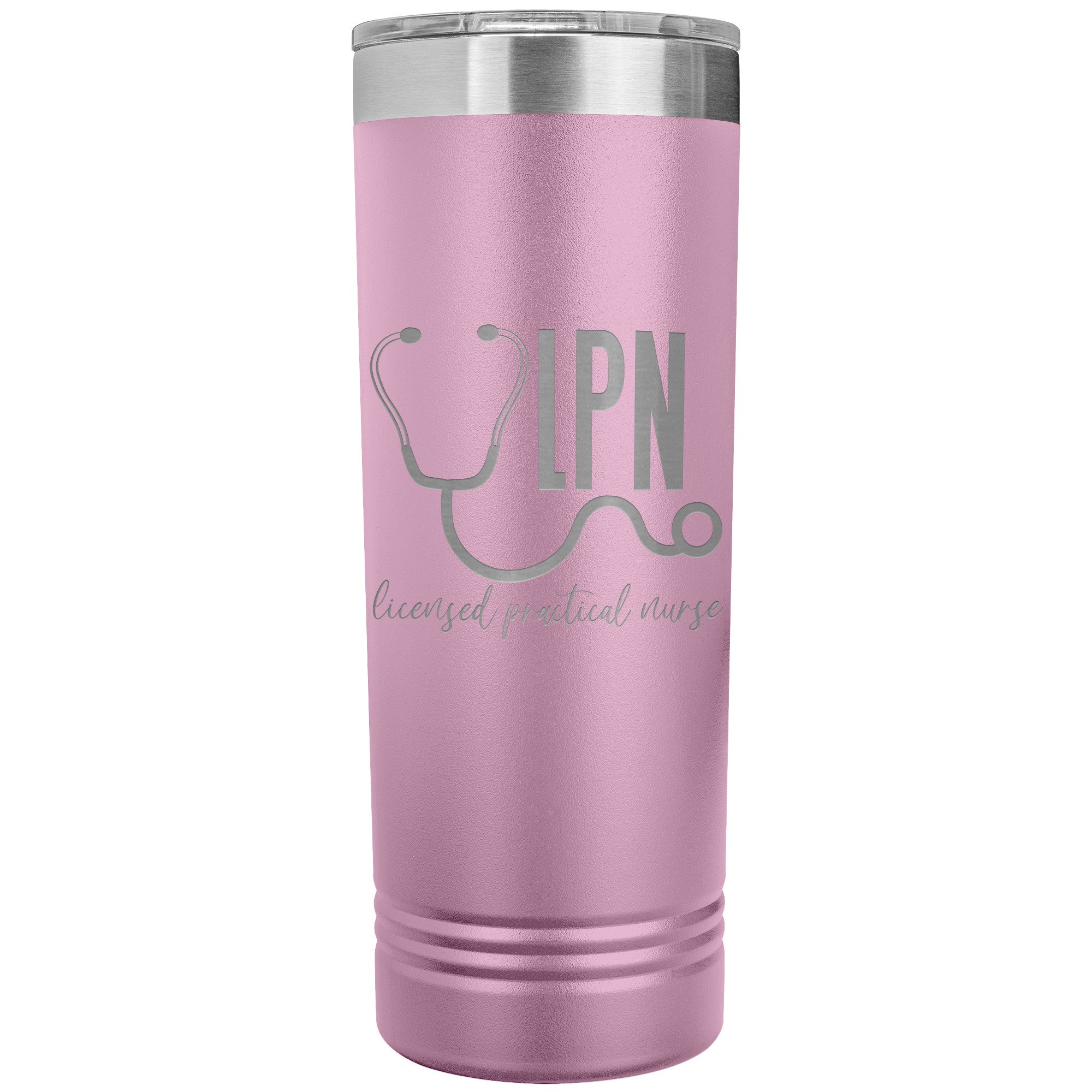 LPN with Stethoscope 22 oz Skinny Tumbler - Professional Stainless Steel Insulated Mug for Licensed Practical Nurses