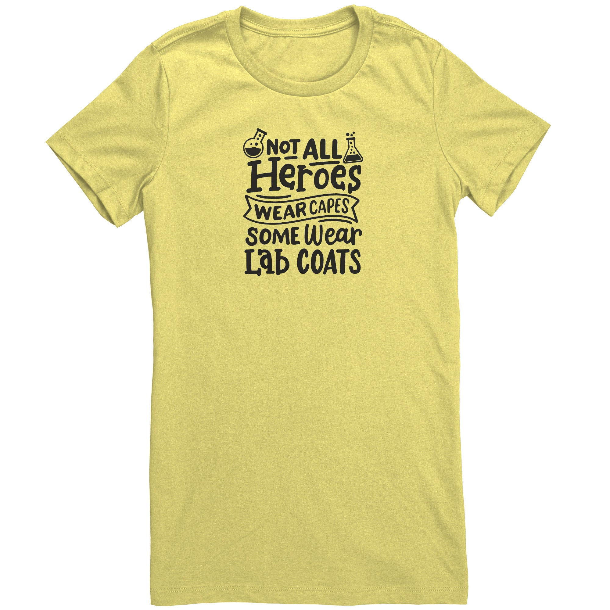 Lab Coat Heroes Women's Crew Neck T-Shirt - Empowering Cotton Tee for Science Lovers