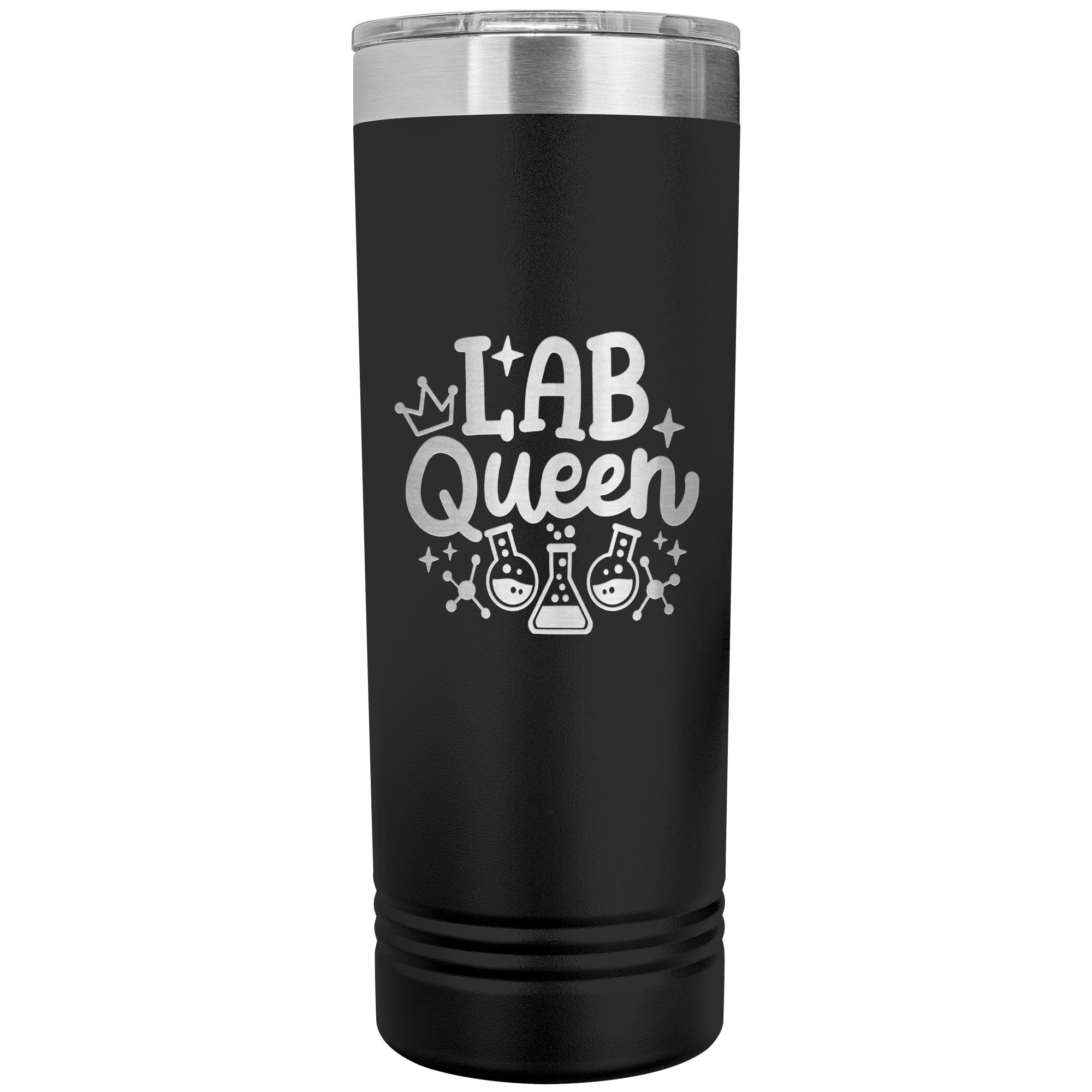 Lab Queen 22 oz Skinny Tumbler - Elegant Stainless Steel Insulated Mug for Laboratory Professionals