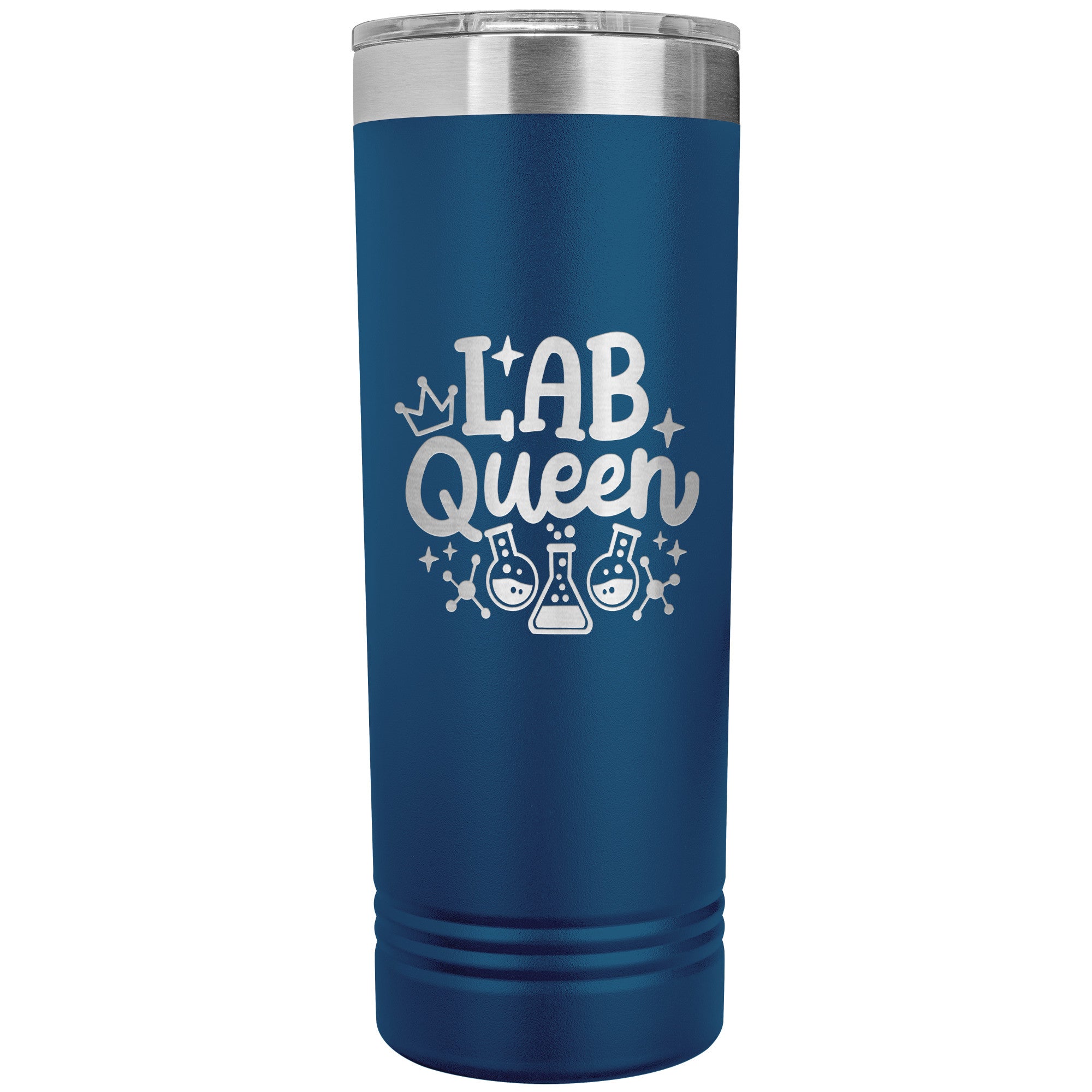 Lab Queen 22 oz Skinny Tumbler - Elegant Stainless Steel Insulated Mug for Laboratory Professionals