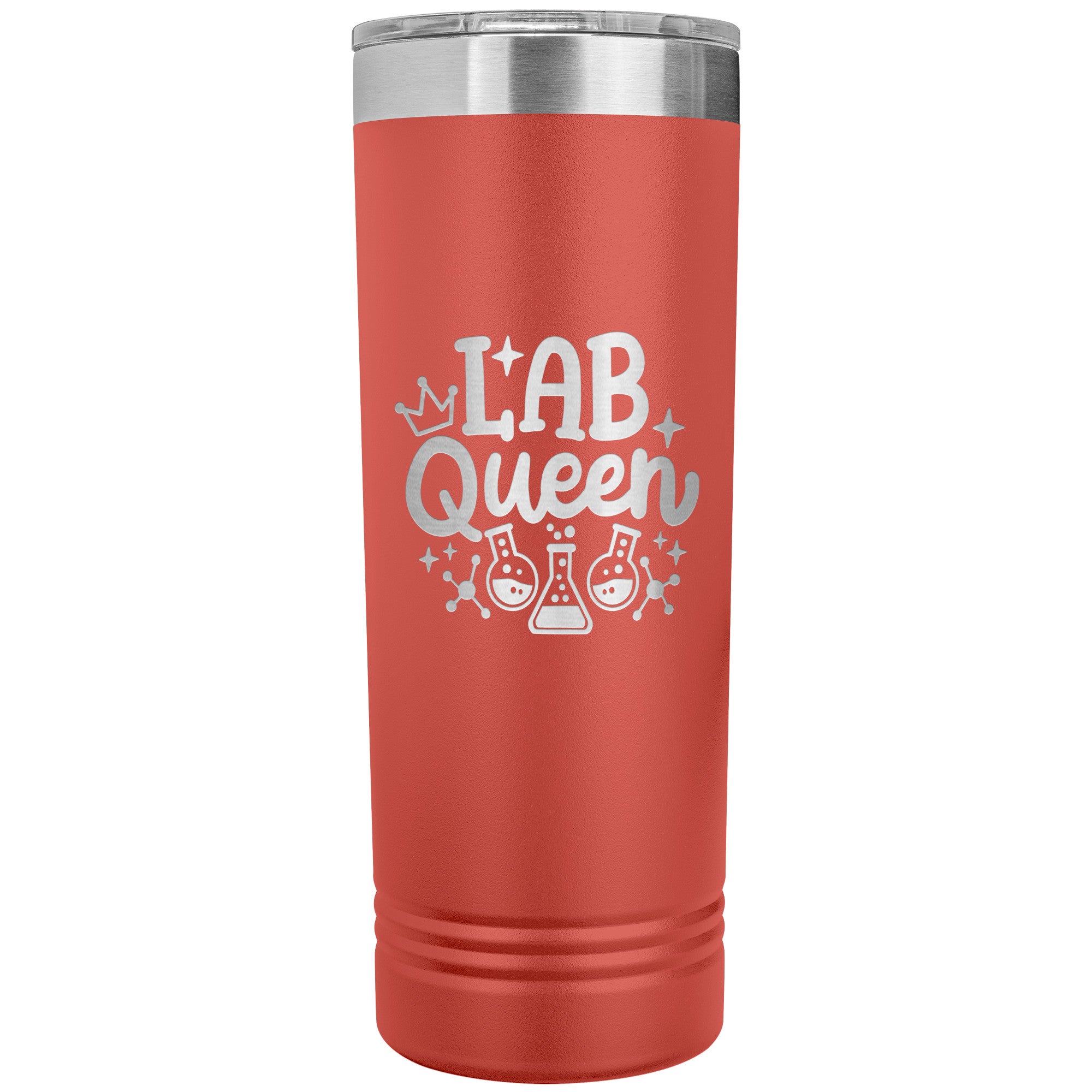 Lab Queen 22 oz Skinny Tumbler - Elegant Stainless Steel Insulated Mug for Laboratory Professionals