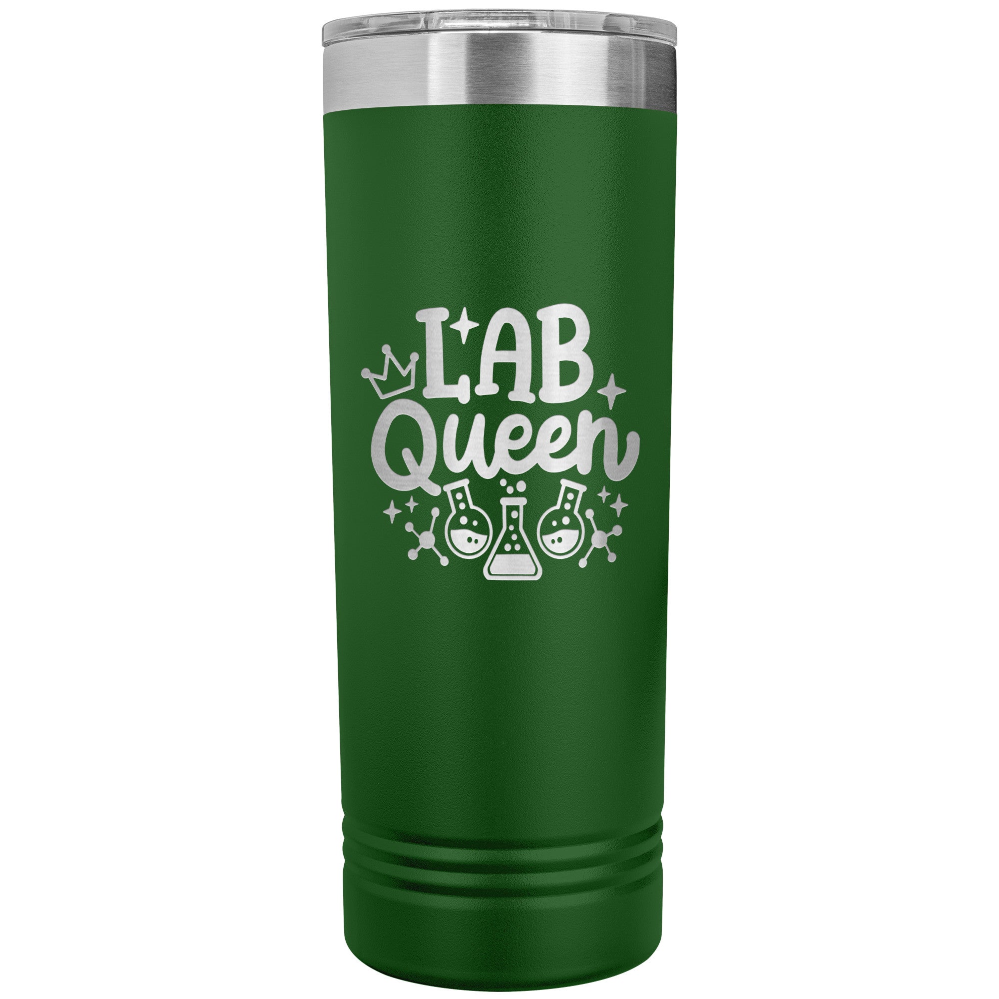Lab Queen 22 oz Skinny Tumbler - Elegant Stainless Steel Insulated Mug for Laboratory Professionals