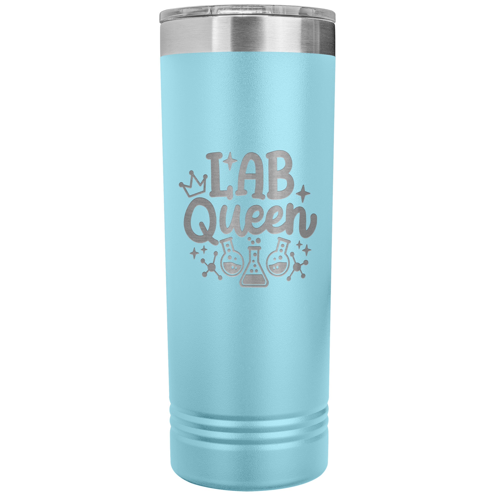 Lab Queen 22 oz Skinny Tumbler - Elegant Stainless Steel Insulated Mug for Laboratory Professionals