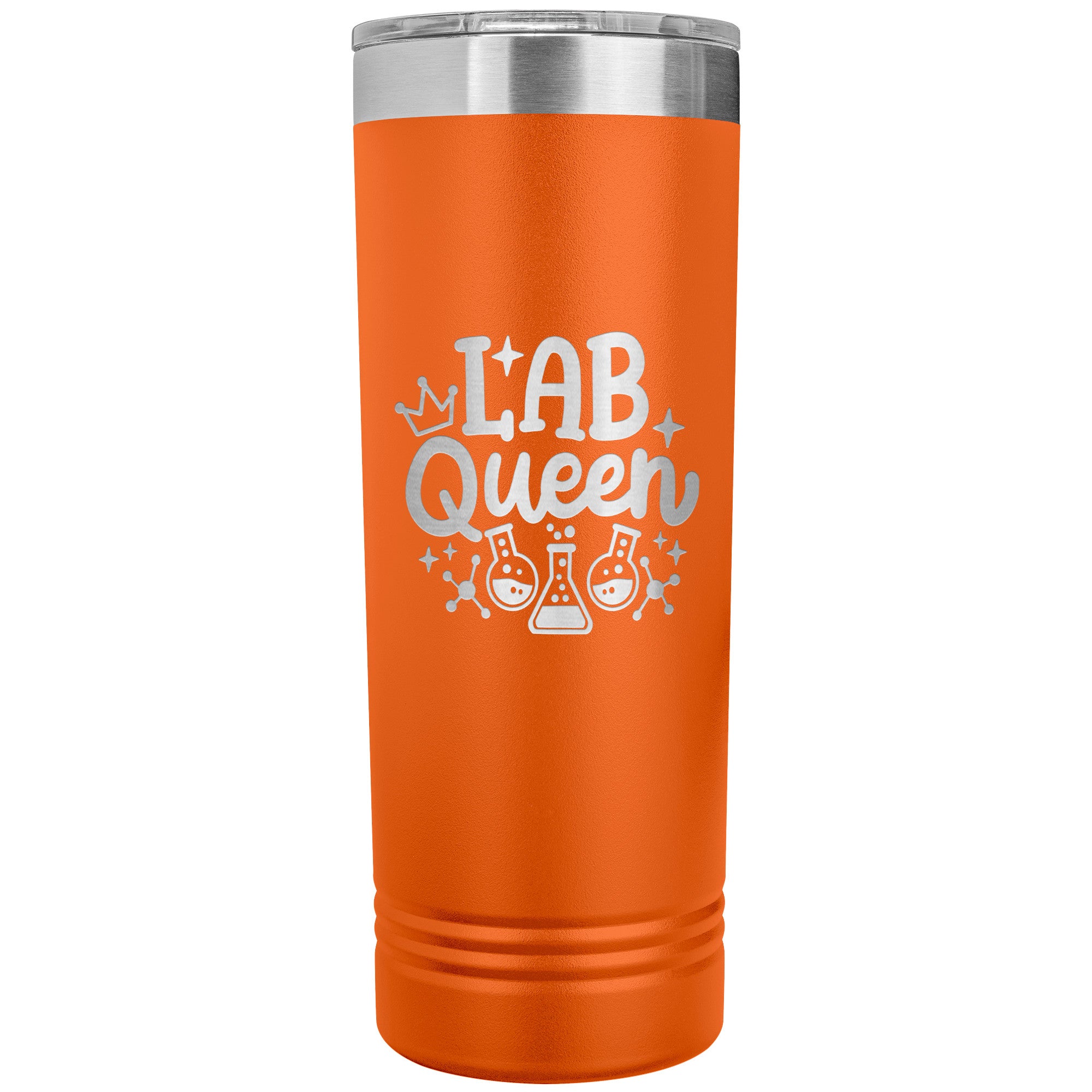 Lab Queen 22 oz Skinny Tumbler - Elegant Stainless Steel Insulated Mug for Laboratory Professionals