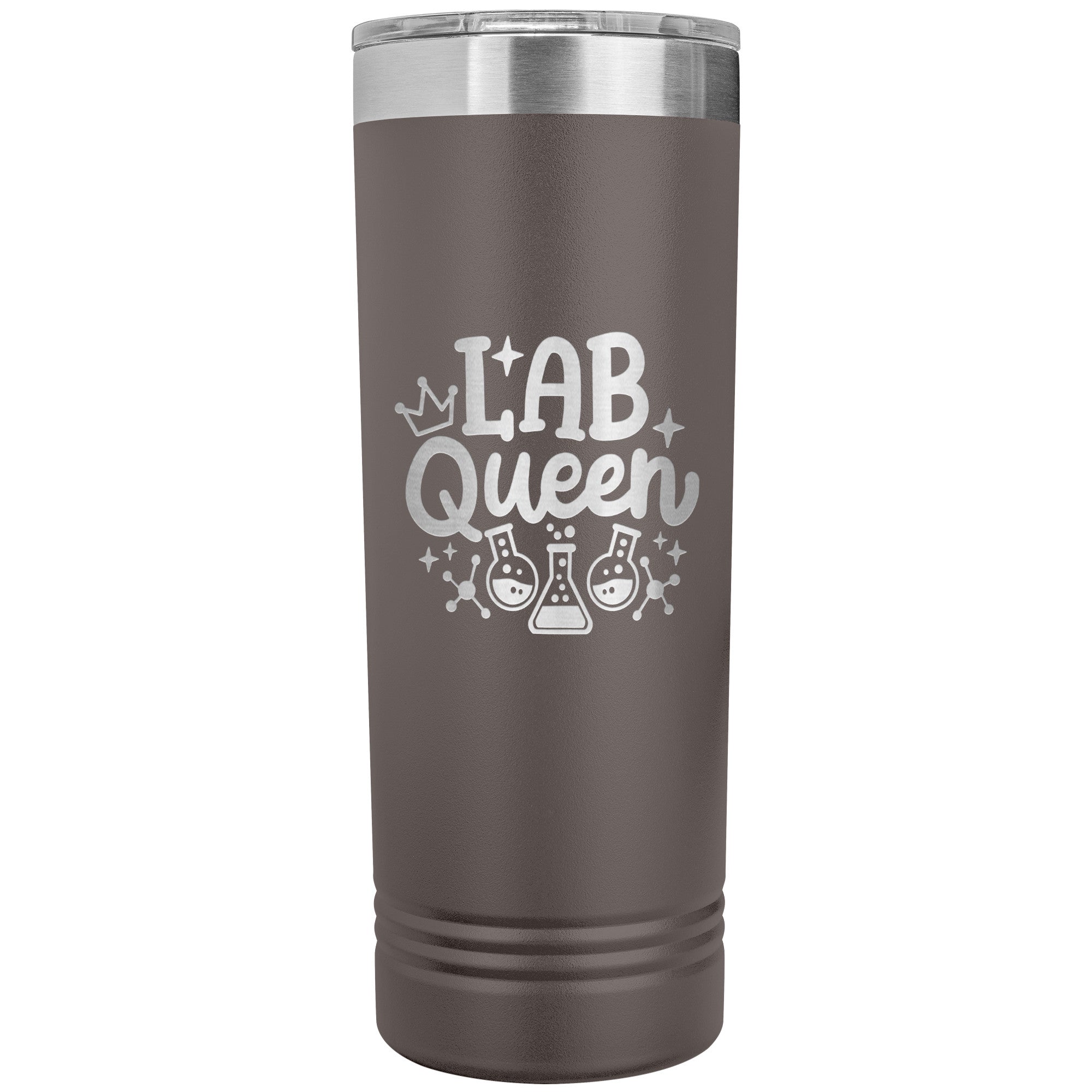 Lab Queen 22 oz Skinny Tumbler - Elegant Stainless Steel Insulated Mug for Laboratory Professionals