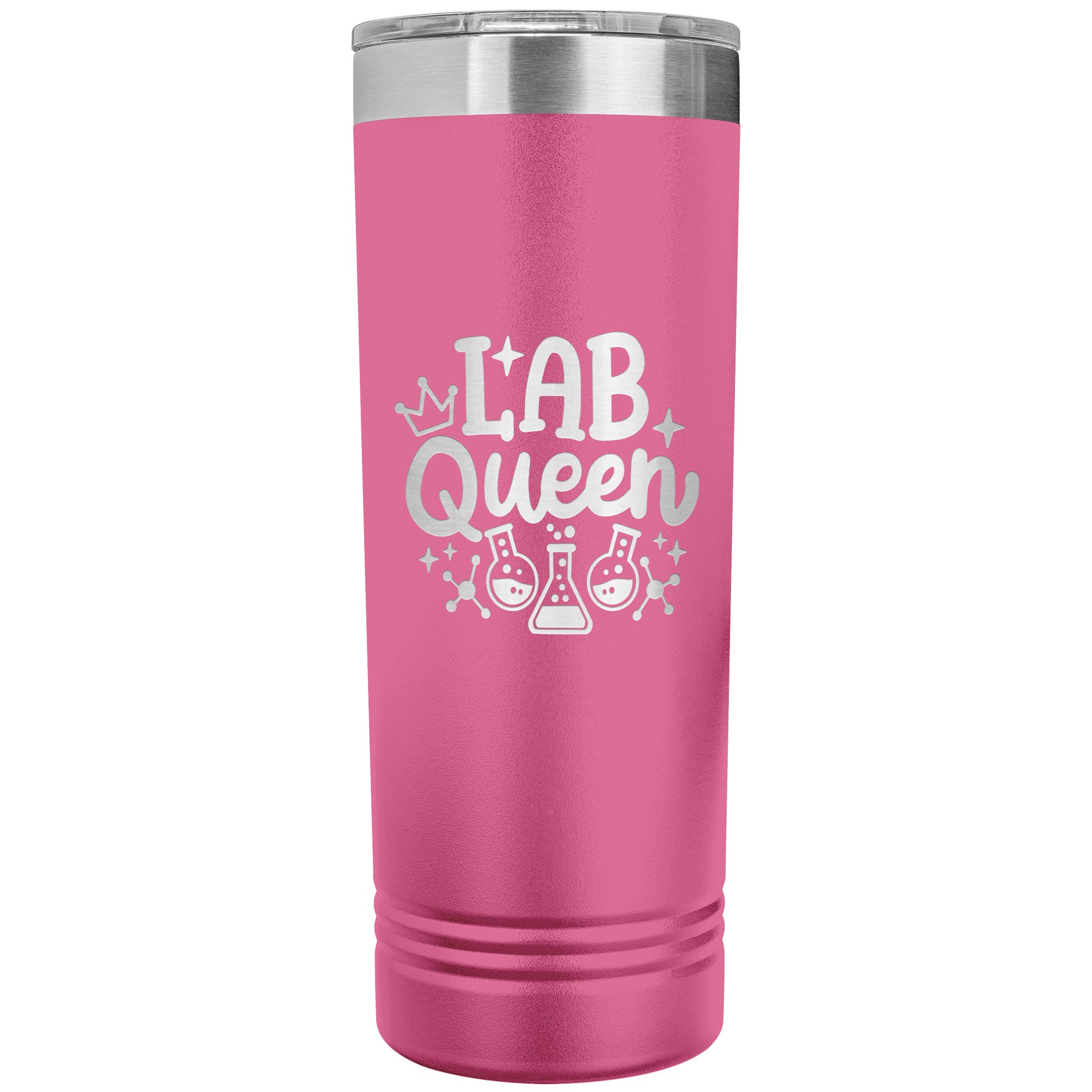 Lab Queen 22 oz Skinny Tumbler - Elegant Stainless Steel Insulated Mug for Laboratory Professionals
