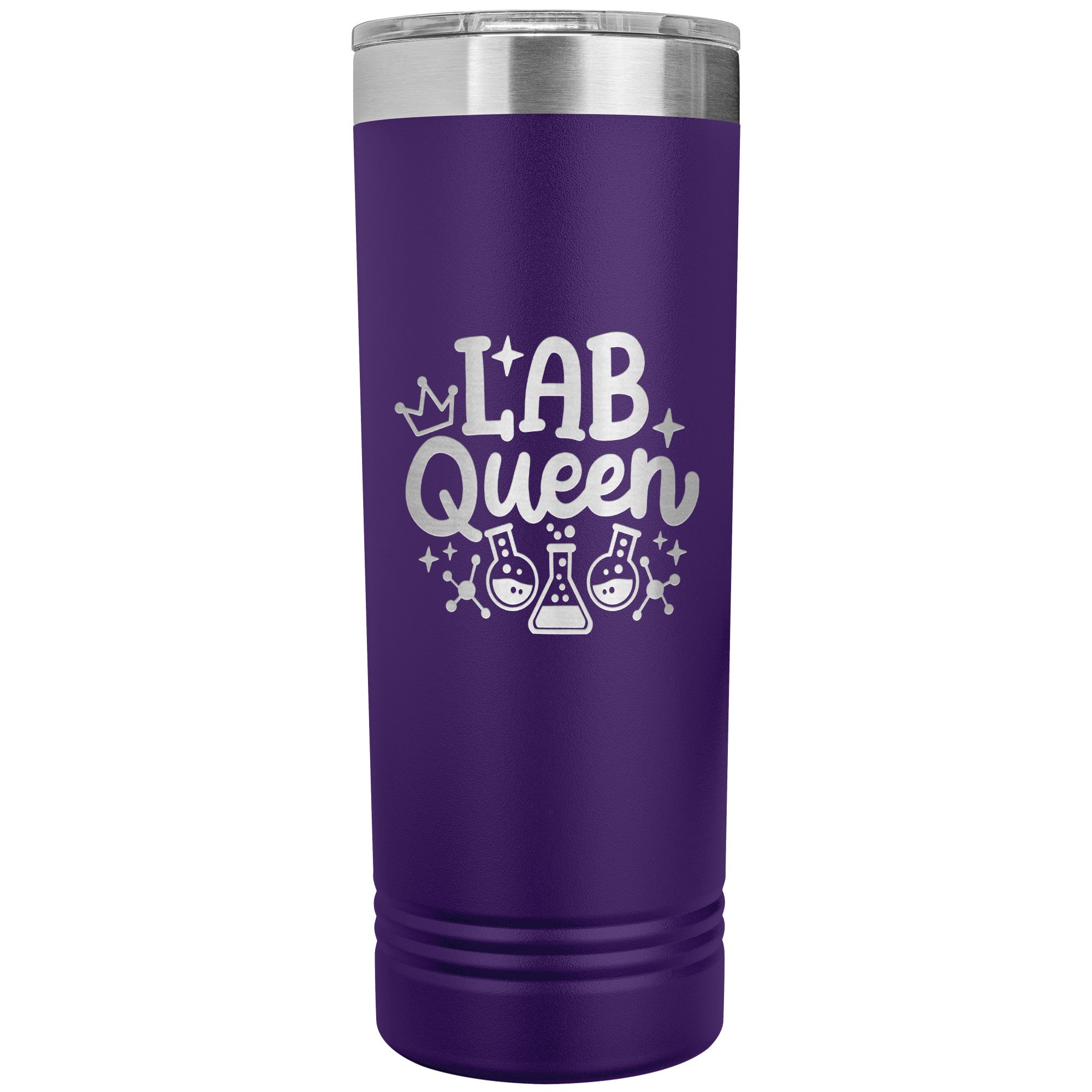 Lab Queen 22 oz Skinny Tumbler - Elegant Stainless Steel Insulated Mug for Laboratory Professionals