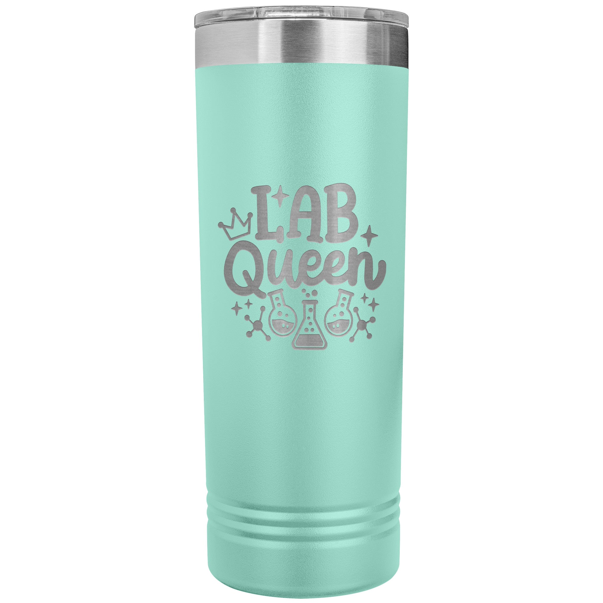 Lab Queen 22 oz Skinny Tumbler - Elegant Stainless Steel Insulated Mug for Laboratory Professionals