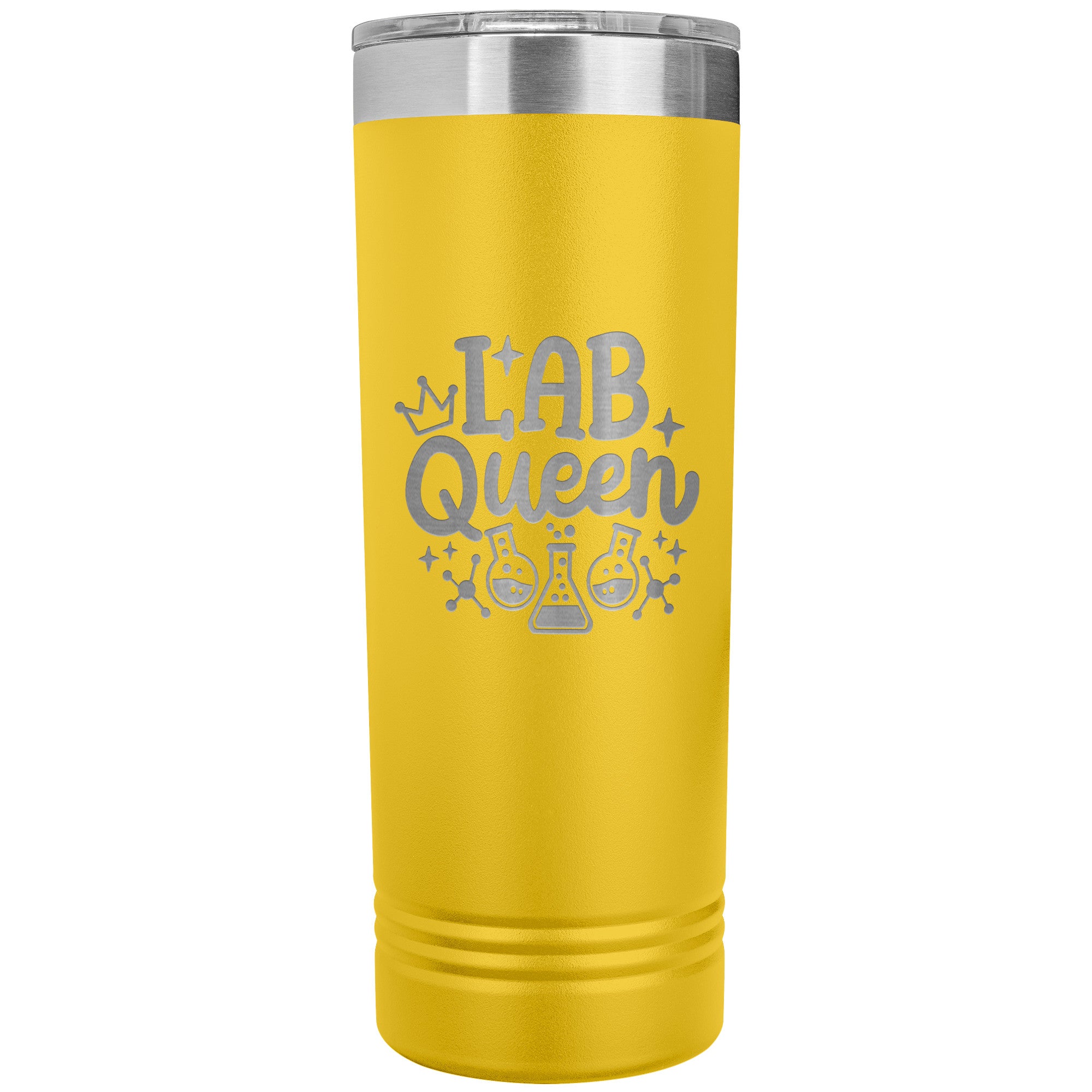 Lab Queen 22 oz Skinny Tumbler - Elegant Stainless Steel Insulated Mug for Laboratory Professionals