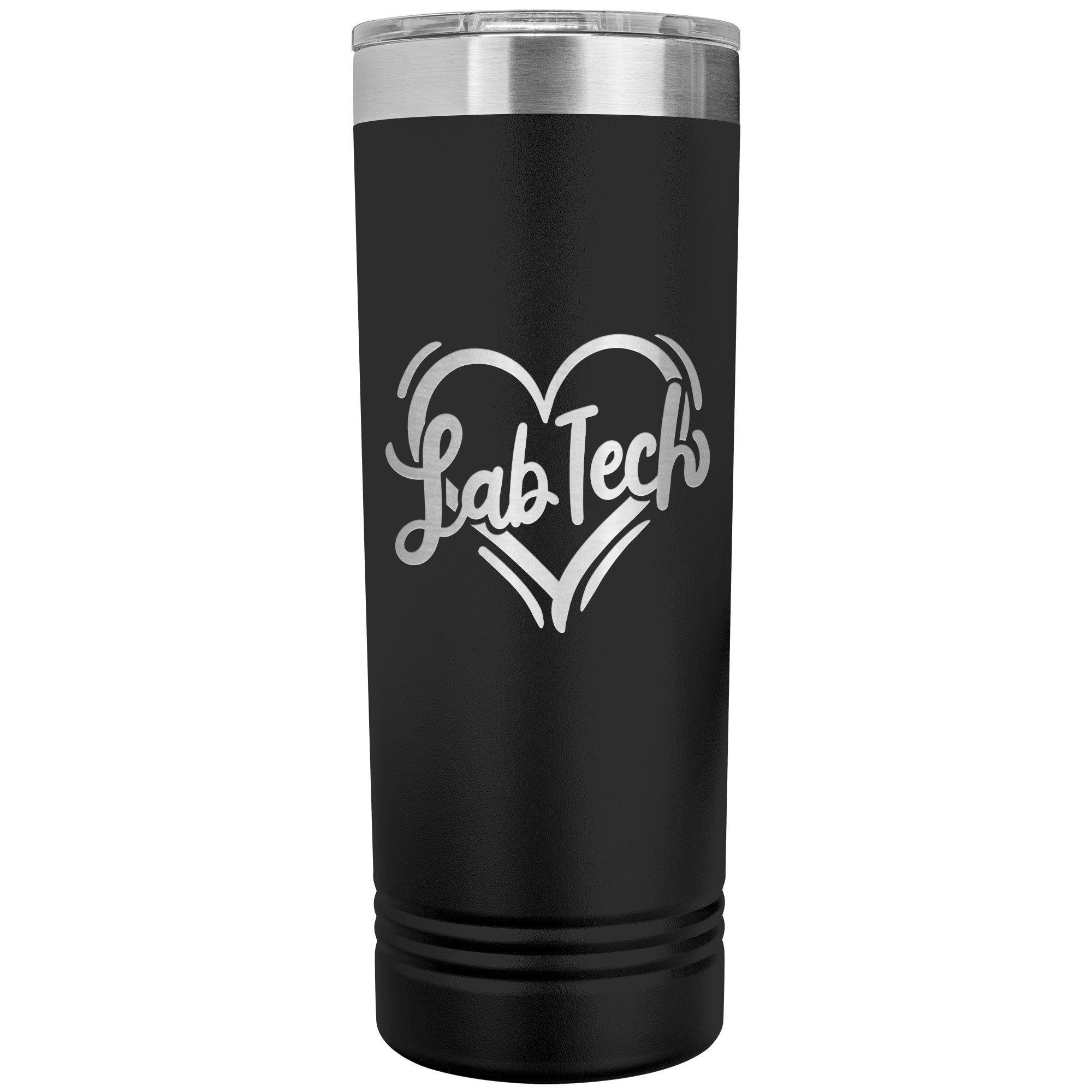 Lab Tech Heart Design 22 oz Skinny Tumbler - Durable Stainless Steel, Insulated Travel Mug for Laboratory Technicians