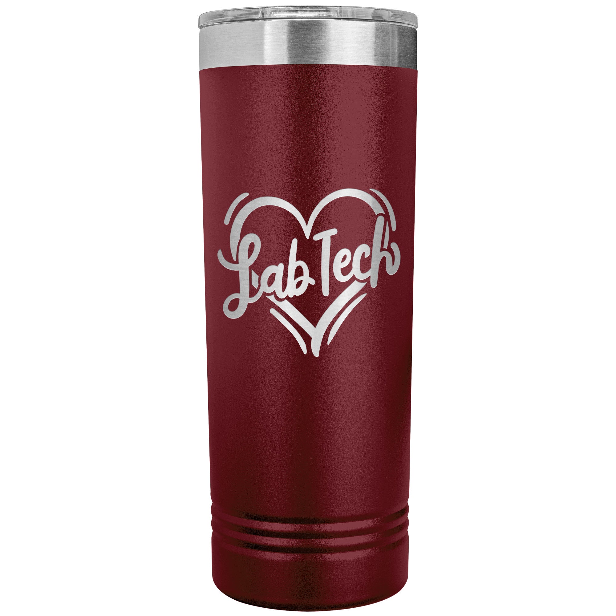 Lab Tech Heart Design 22 oz Skinny Tumbler - Durable Stainless Steel, Insulated Travel Mug for Laboratory Technicians