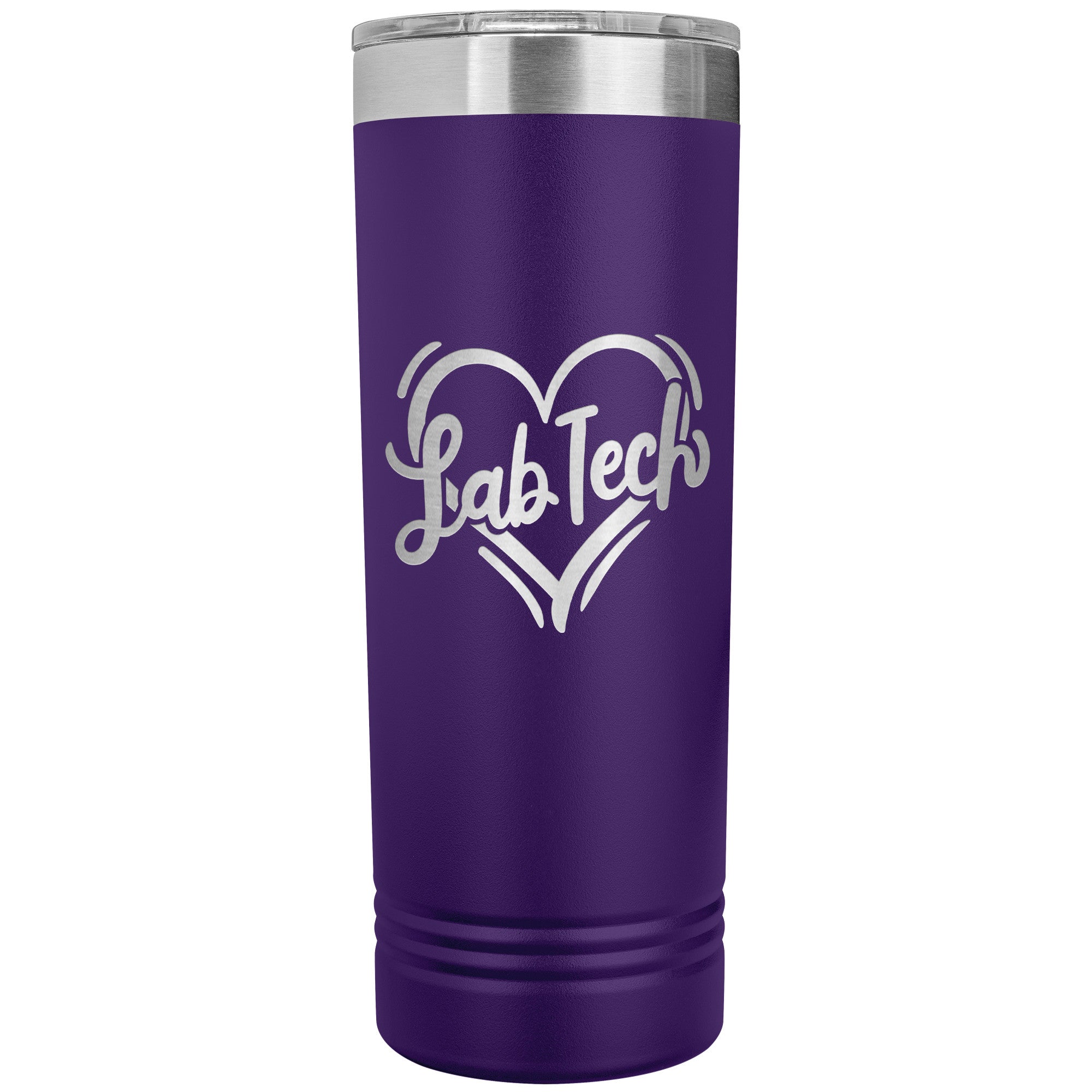 Lab Tech Heart Design 22 oz Skinny Tumbler - Durable Stainless Steel, Insulated Travel Mug for Laboratory Technicians