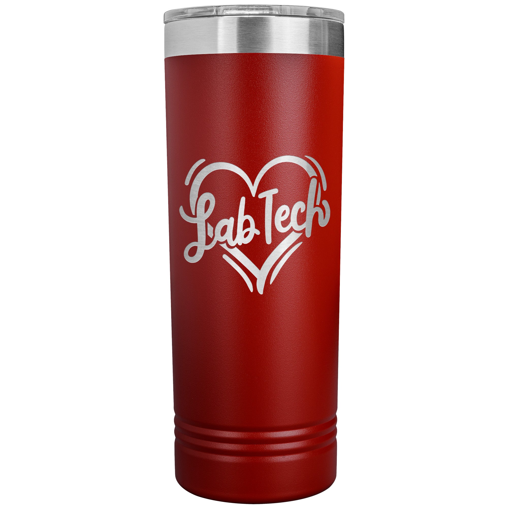 Lab Tech Heart Design 22 oz Skinny Tumbler - Durable Stainless Steel, Insulated Travel Mug for Laboratory Technicians