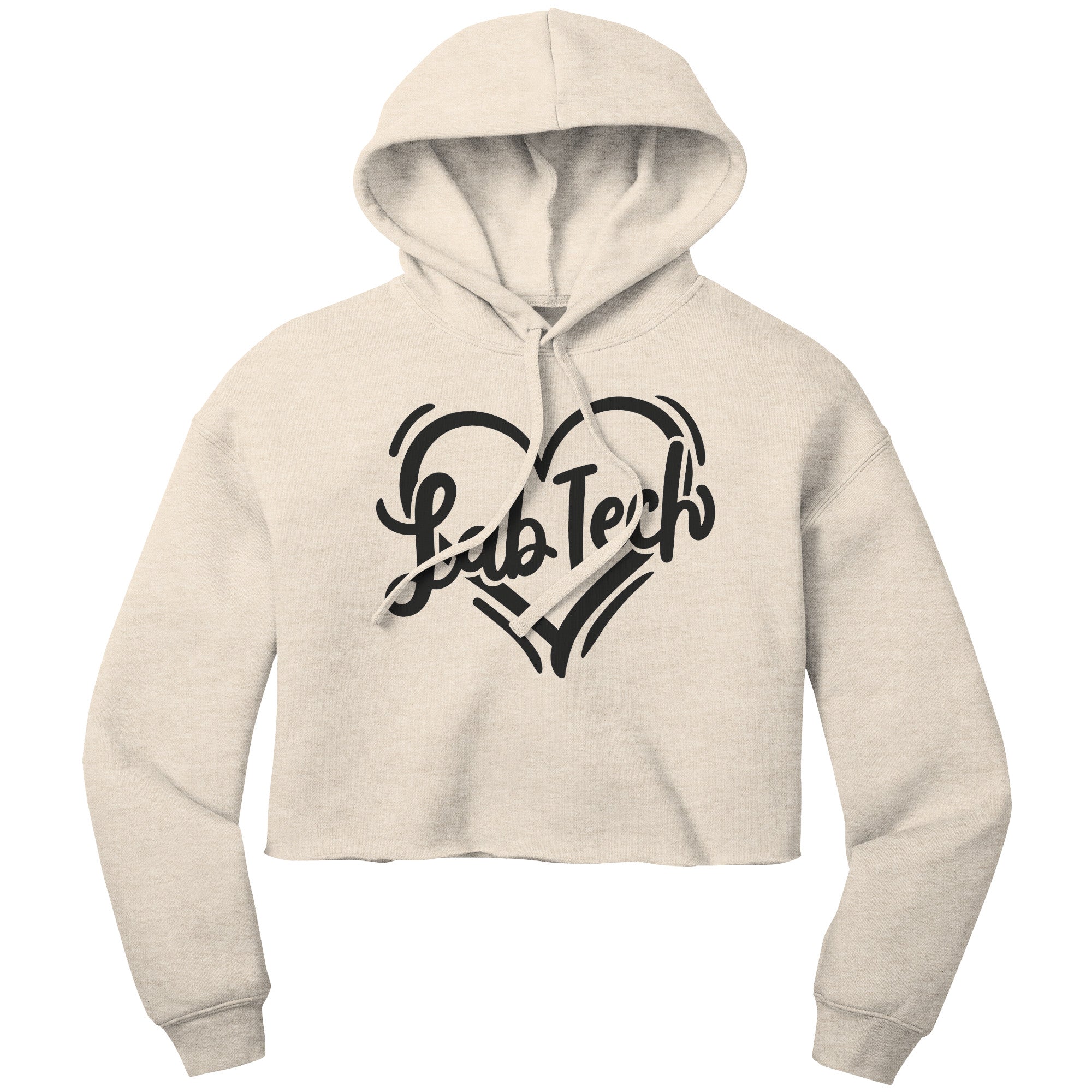 "Lab Tech in a Heart" Cropped Hoodie - Soft Cotton-Poly Blend with a Loving Touch