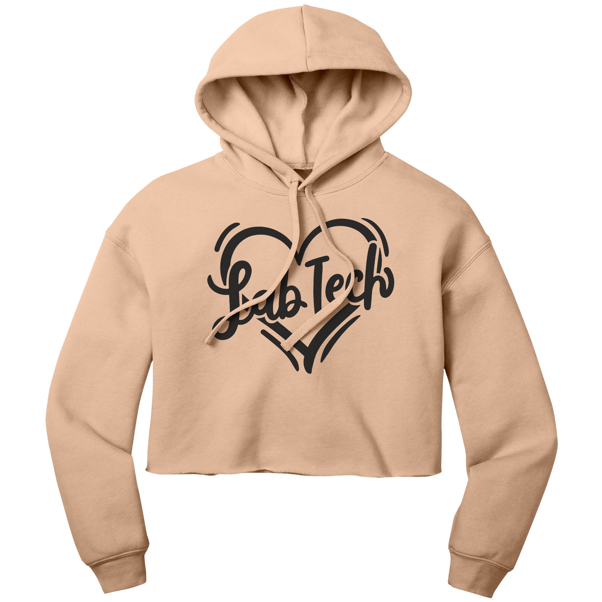 "Lab Tech in a Heart" Cropped Hoodie - Soft Cotton-Poly Blend with a Loving Touch