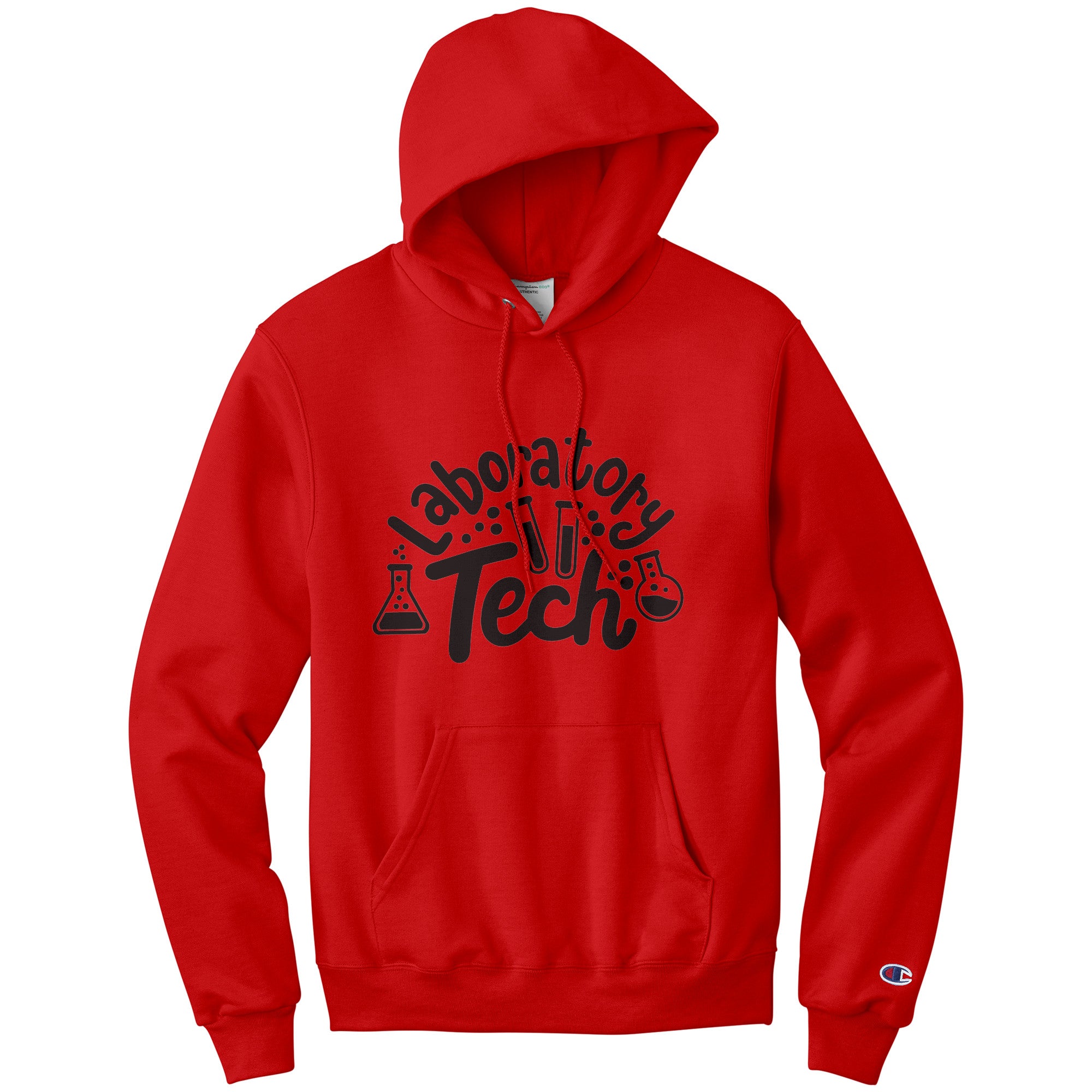 Lab Vials Themed Laboratory Tech Hoodie - Champion Enhanced, Moisture-Wicking Comfort