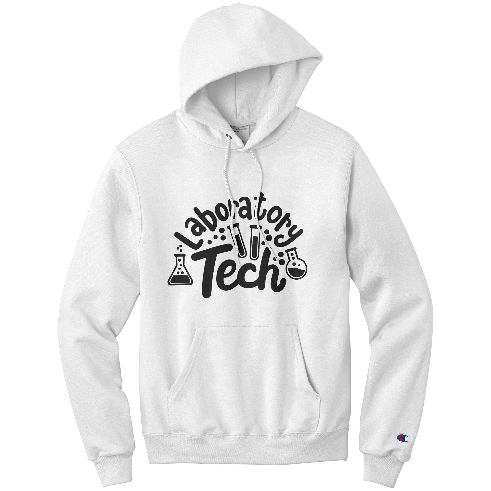 Lab Vials Themed Laboratory Tech Hoodie - Champion Enhanced, Moisture-Wicking Comfort