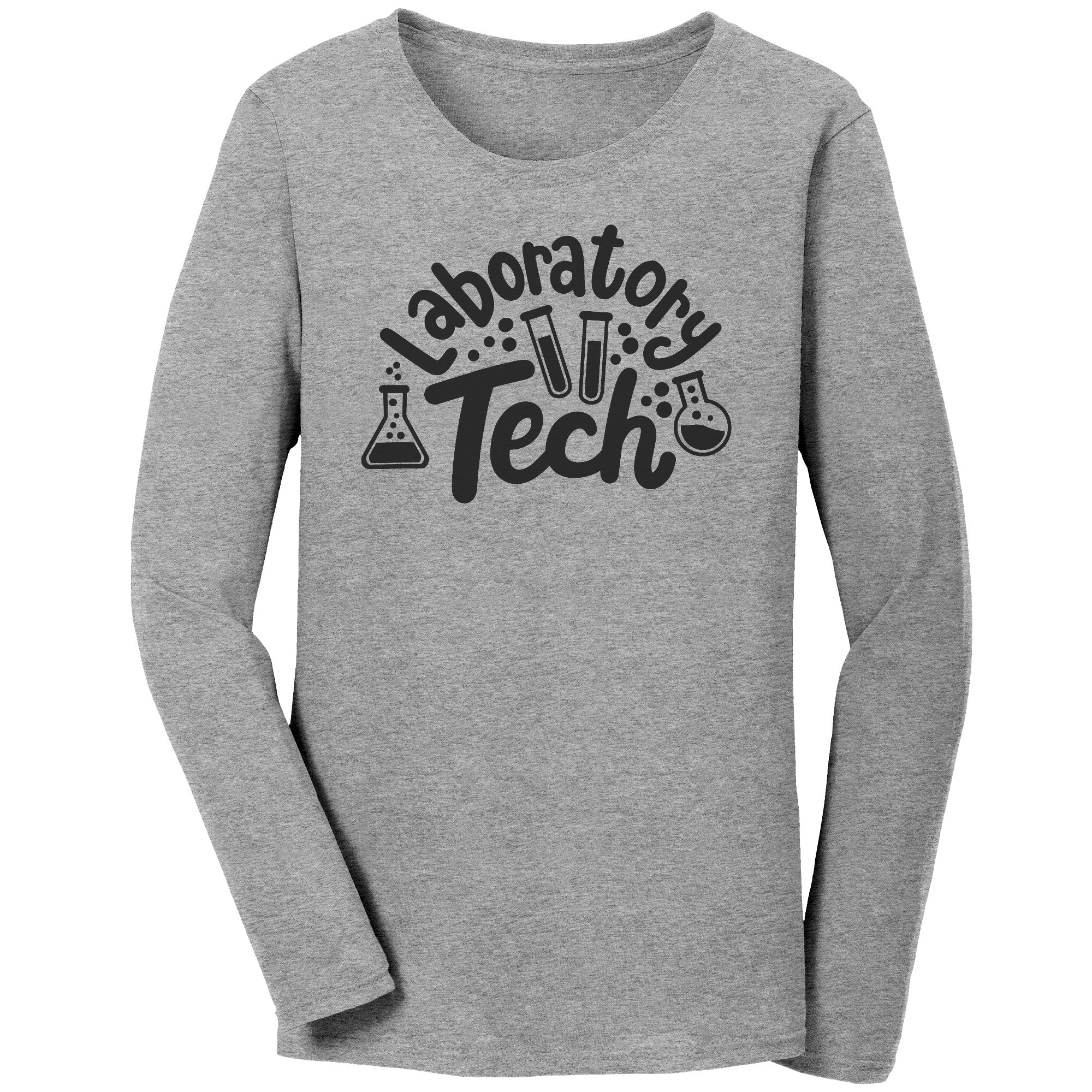 Lab Vials Themed 'Laboratory Tech' Long Sleeve Shirt - Premium Cotton Comfort