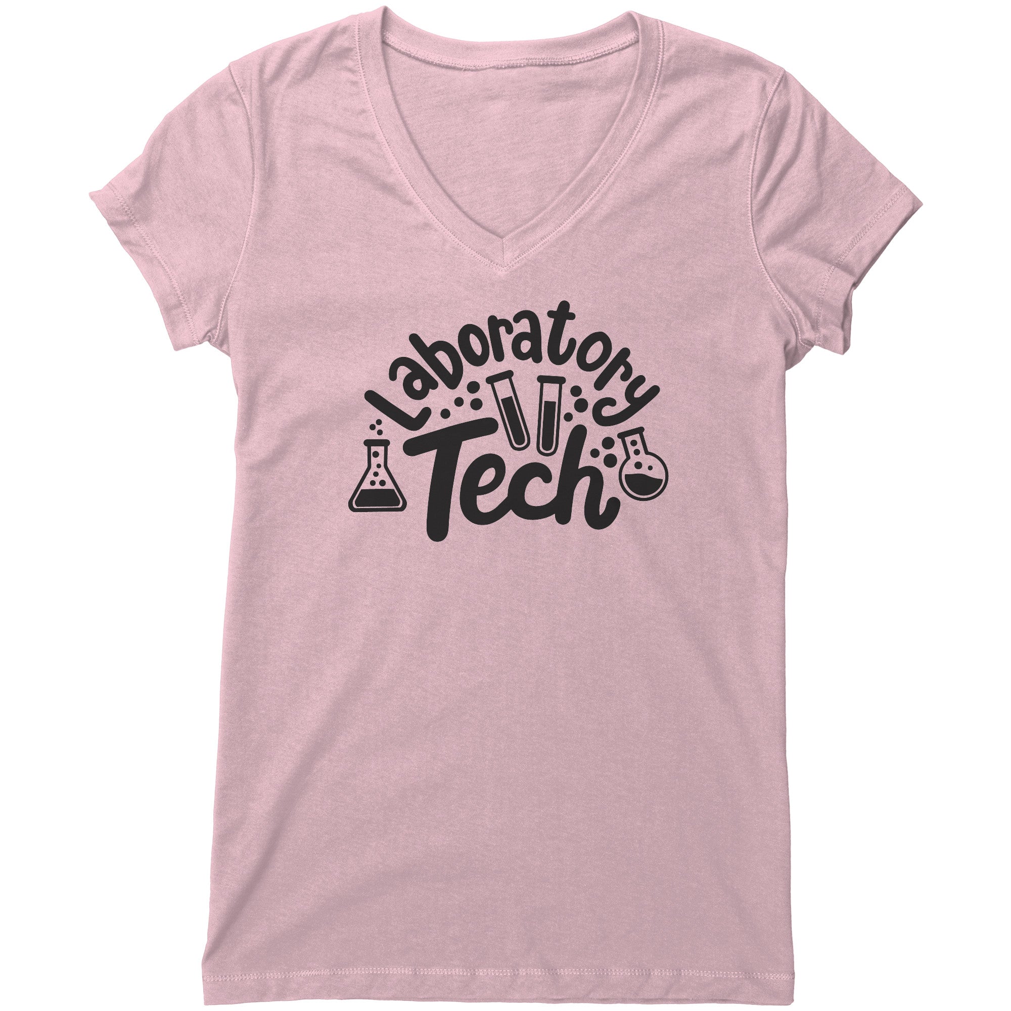 "Laboratory Tech with Lab Vials" Women's V-Neck T-Shirt – Stylish & Relaxed Fit