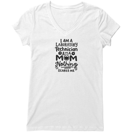 "Laboratory Technician & Mom" Women's V-Neck T-Shirt – Relaxed Fit, Empowering Style