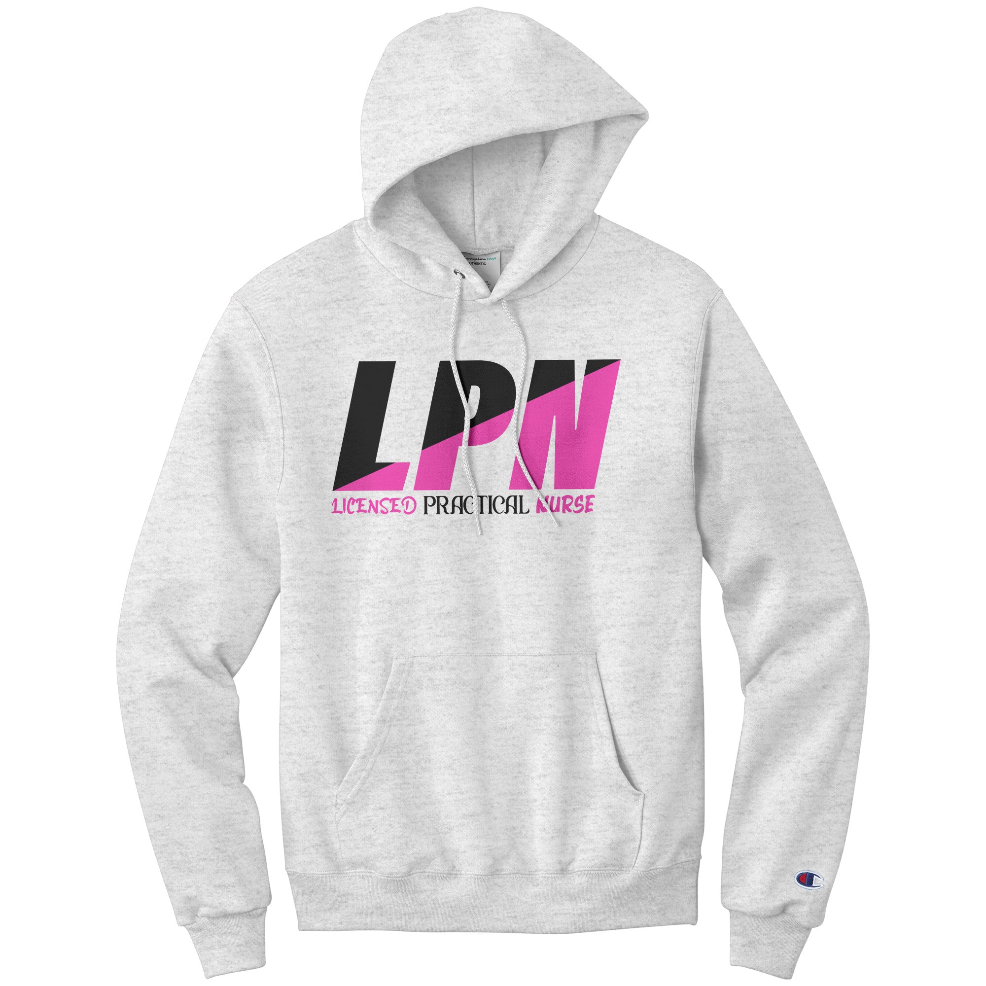 Licensed Practical Nurse Color Block Hoodie - Black and Fuchsia, Champion Quality, Moisture-Wicking Comfort