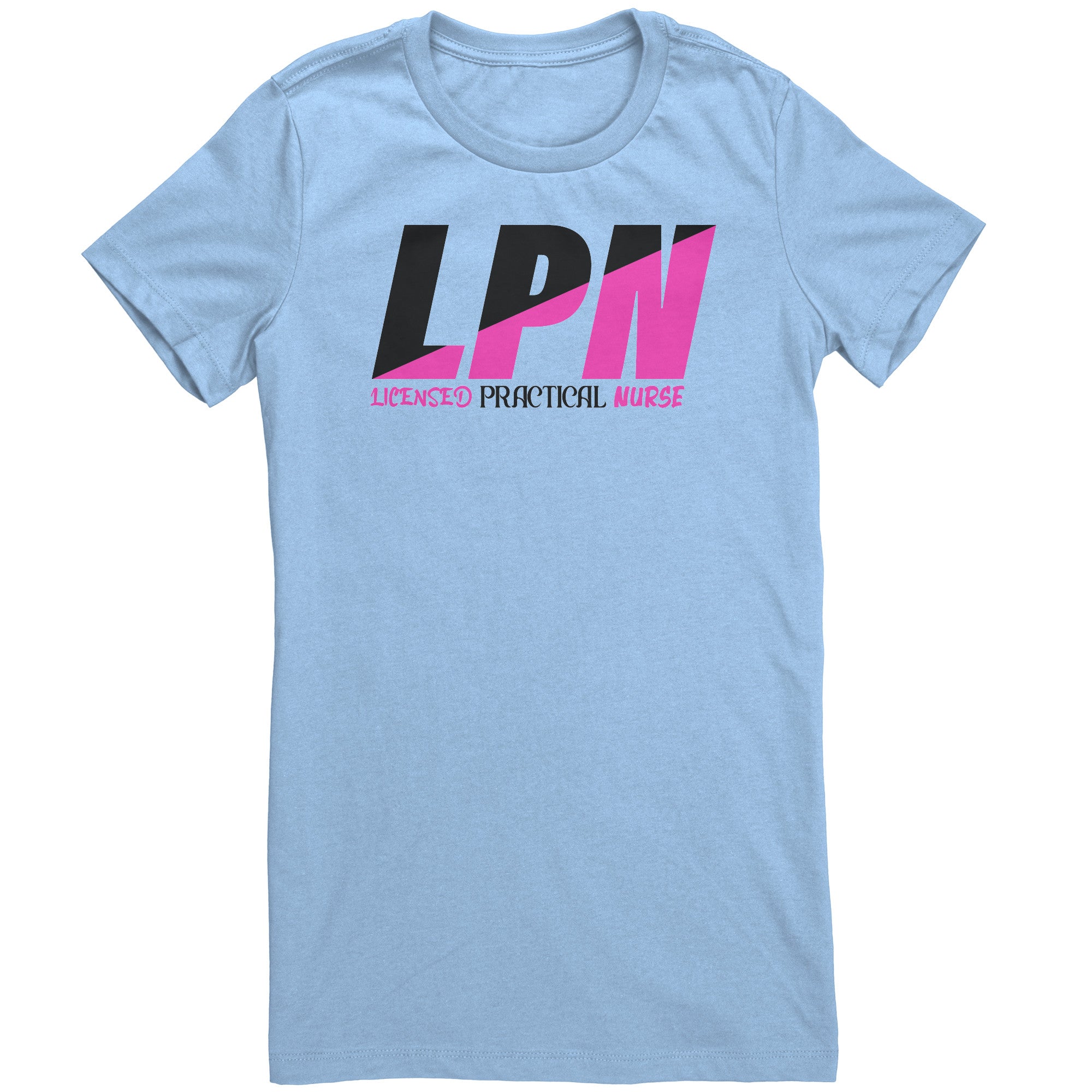Licensed Practical Nurse Color Block T-Shirt - Stylish Black & Fuschia Women's Tee