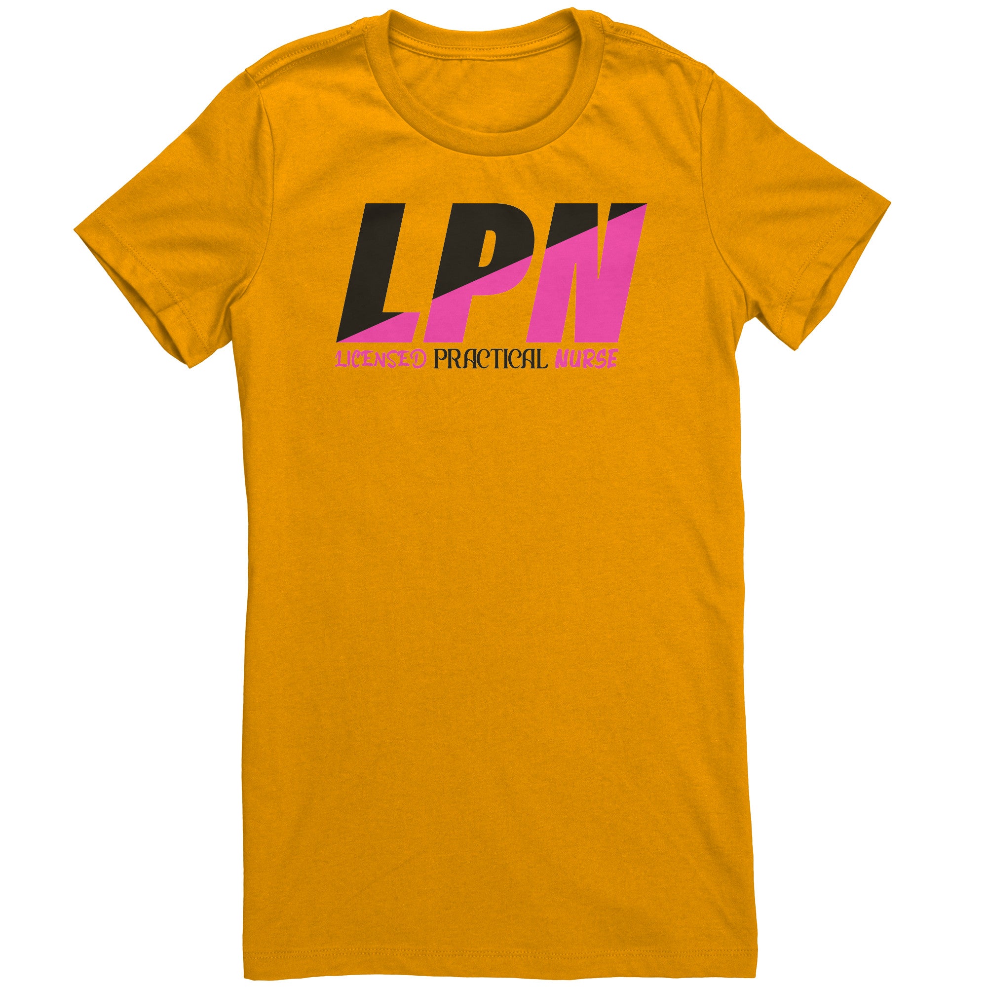 Licensed Practical Nurse Color Block T-Shirt - Stylish Black & Fuschia Women's Tee