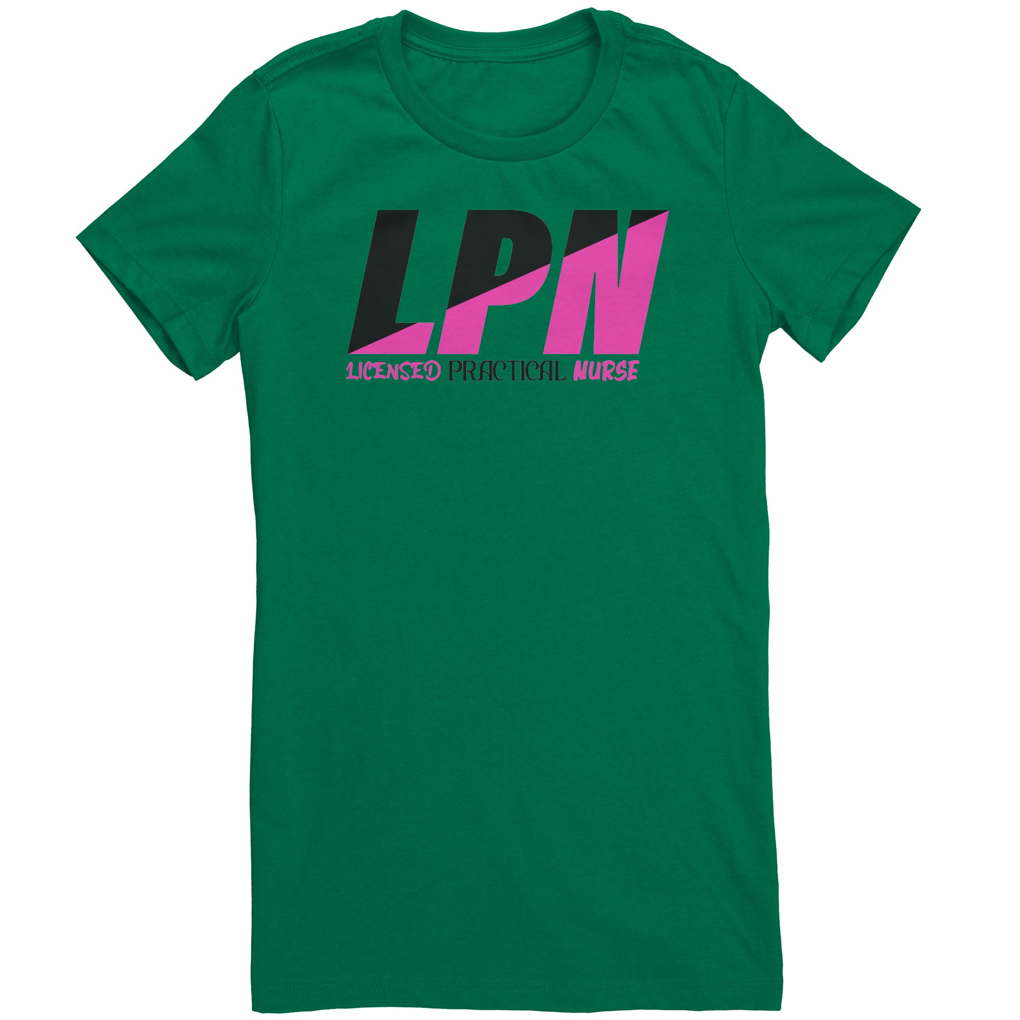 Licensed Practical Nurse Color Block T-Shirt - Stylish Black & Fuschia Women's Tee