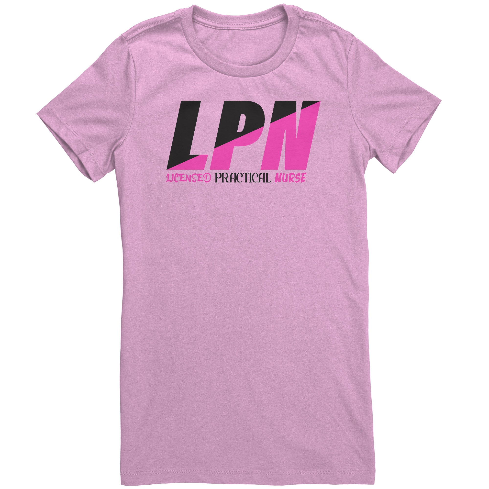 Licensed Practical Nurse Color Block T-Shirt - Stylish Black & Fuschia Women's Tee