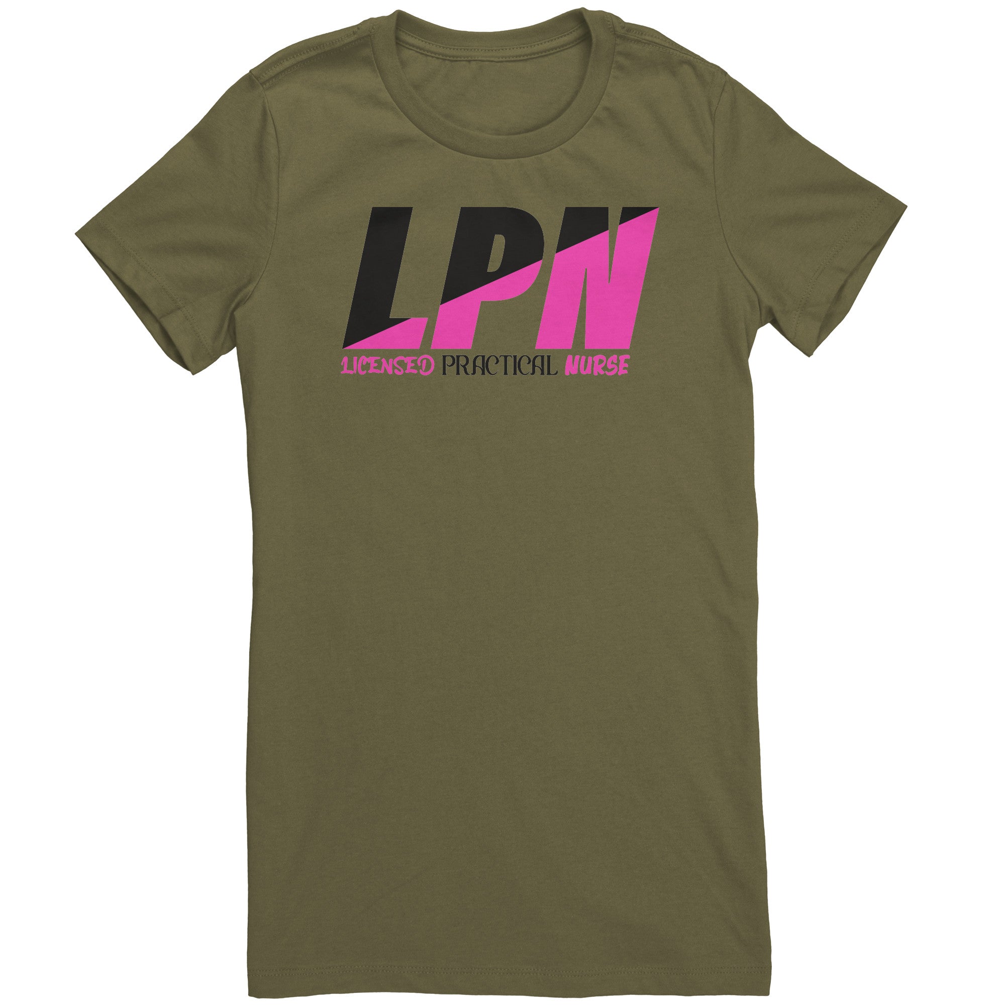 Licensed Practical Nurse Color Block T-Shirt - Stylish Black & Fuschia Women's Tee