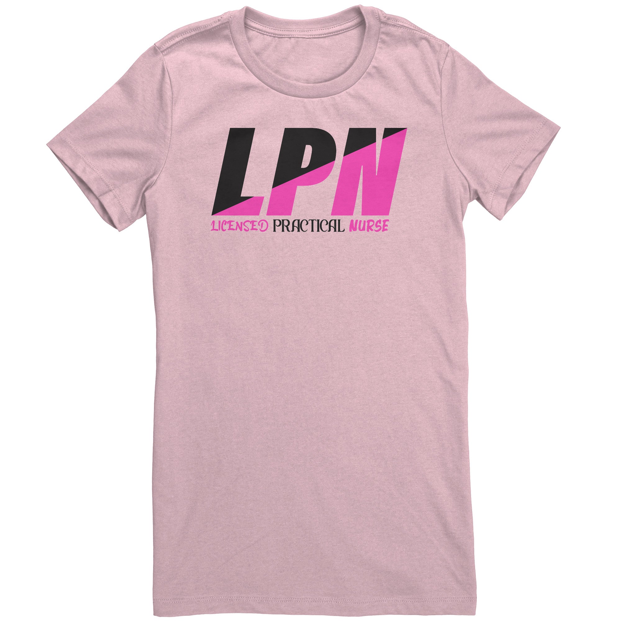 Licensed Practical Nurse Color Block T-Shirt - Stylish Black & Fuschia Women's Tee