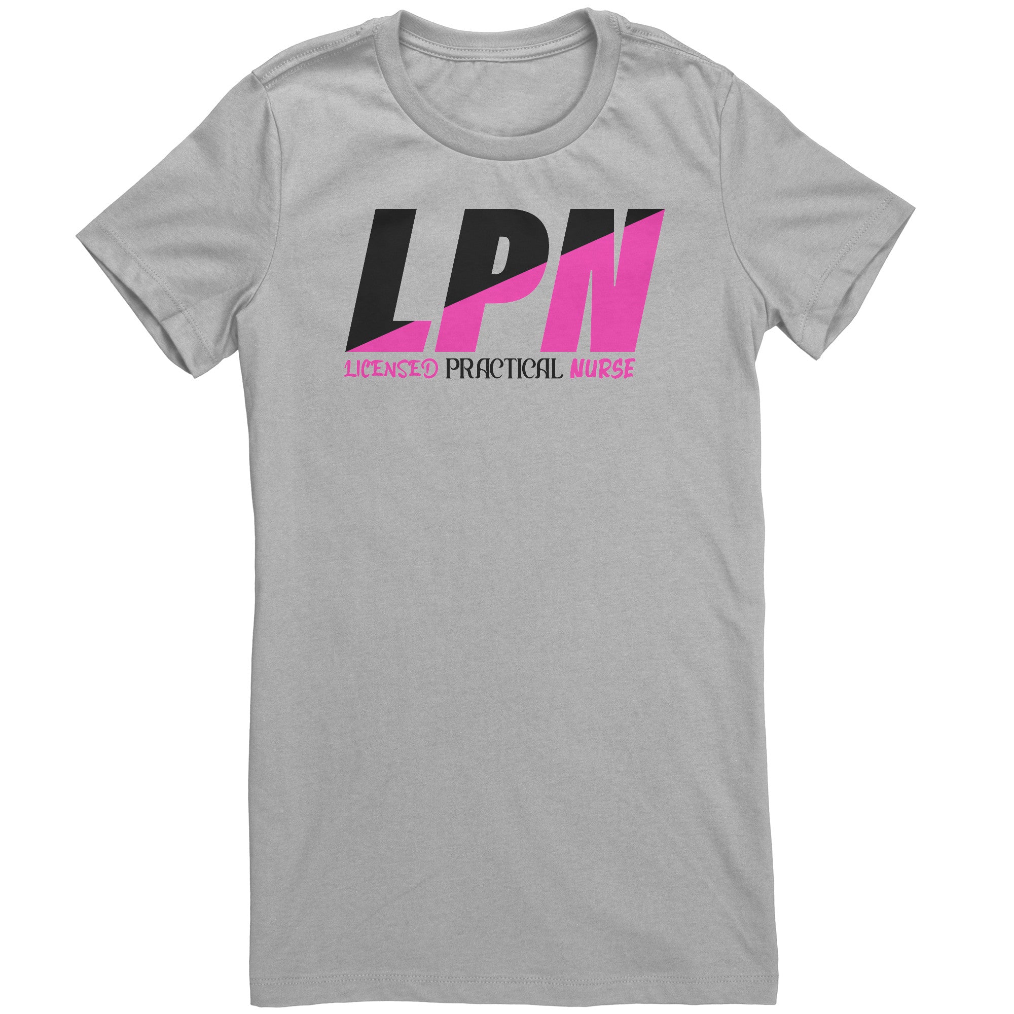 Licensed Practical Nurse Color Block T-Shirt - Stylish Black & Fuschia Women's Tee