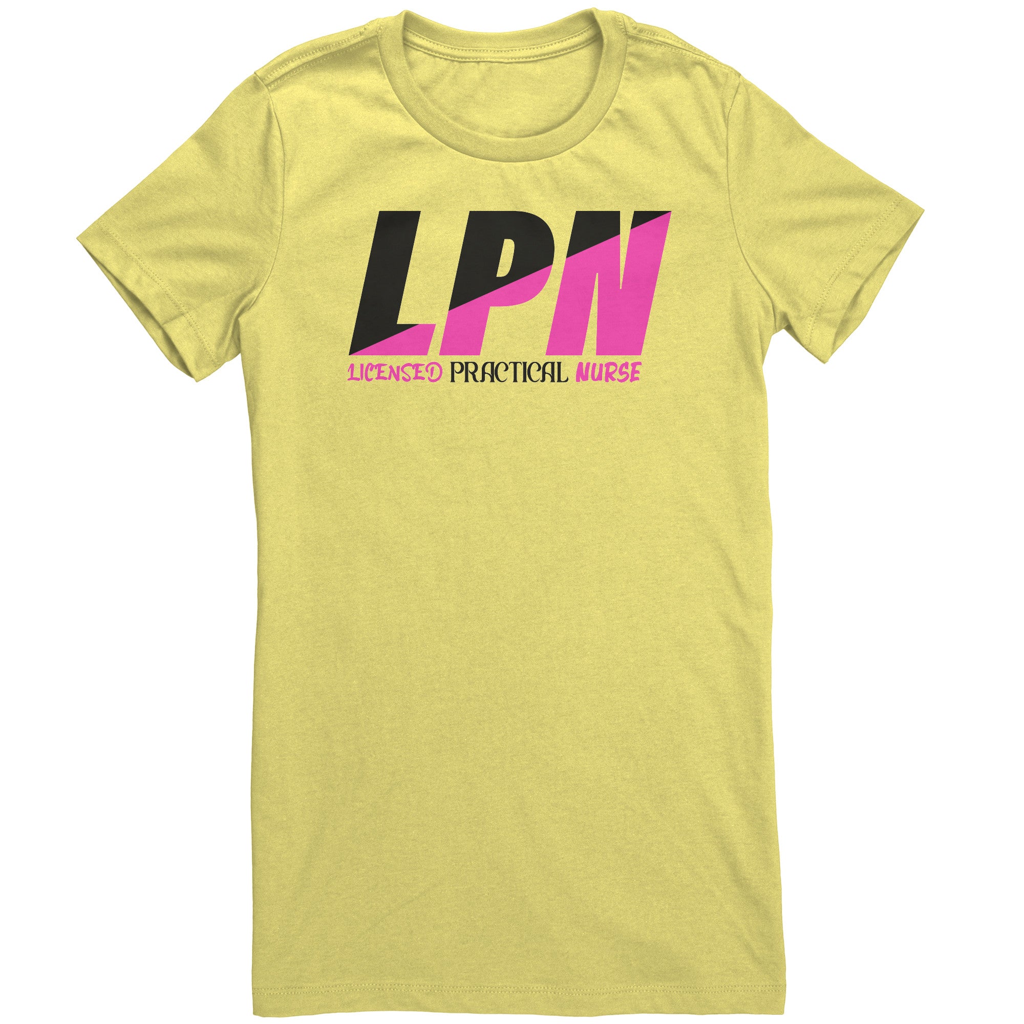 Licensed Practical Nurse Color Block T-Shirt - Stylish Black & Fuschia Women's Tee